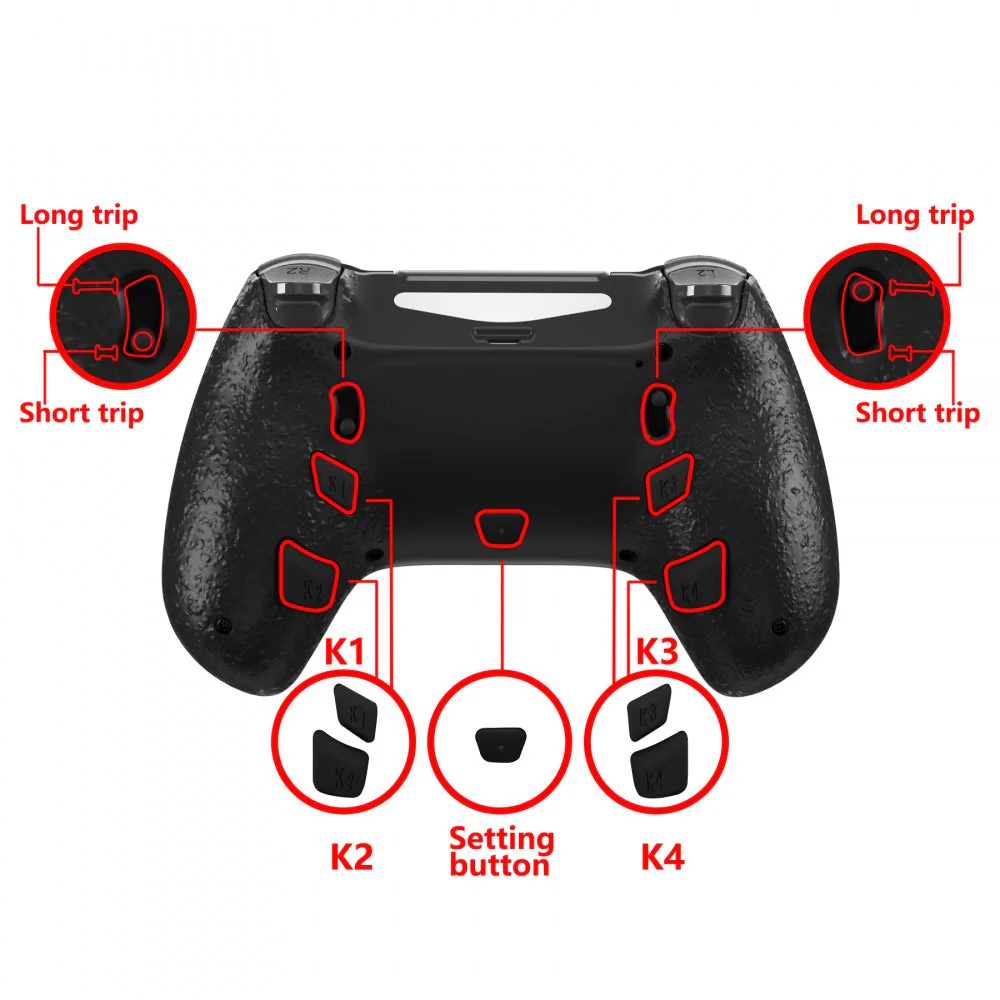eXtremeRate DECADE Tournament Controller (DTC) Upgrade Kit for PS4 Controller JDM-040/050/055 - Wood Grain - Image 4