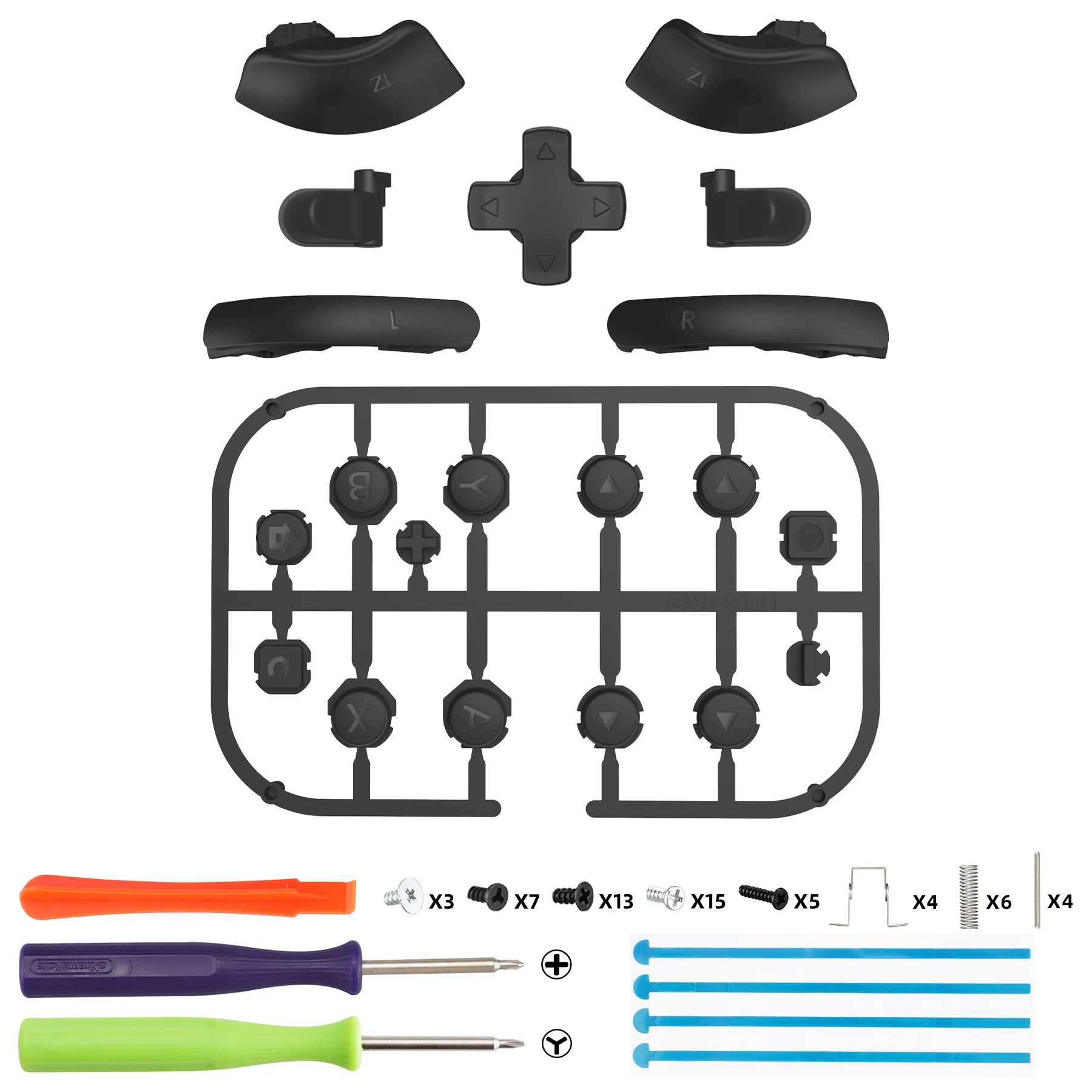 eXtremeRate DIY Replacement Full Set Buttons for Nintendo Switch 2 - Black - Image 2