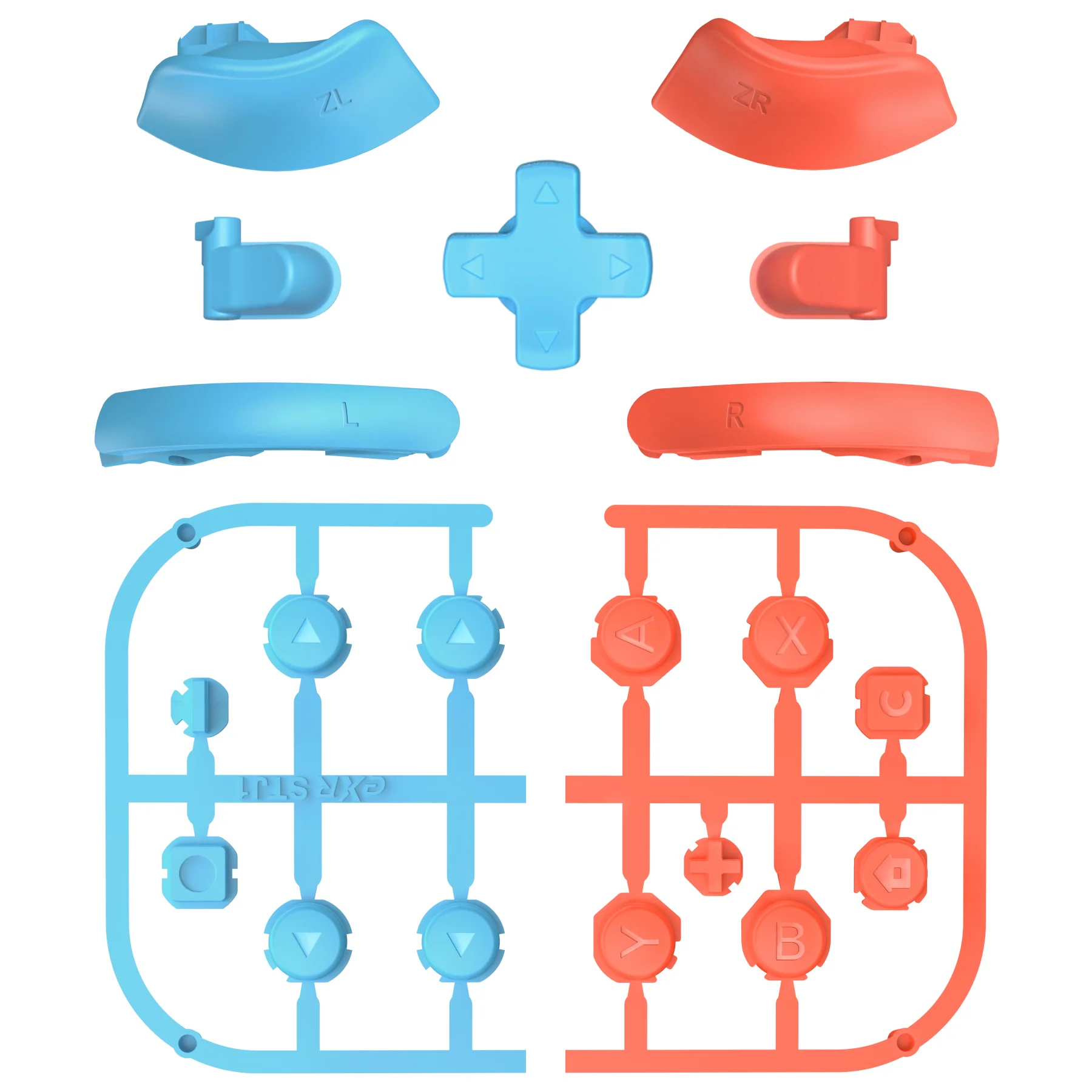 eXtremeRate DIY Replacement Full Set Buttons for Nintendo Switch 2 - Blue & Orange - Image 8