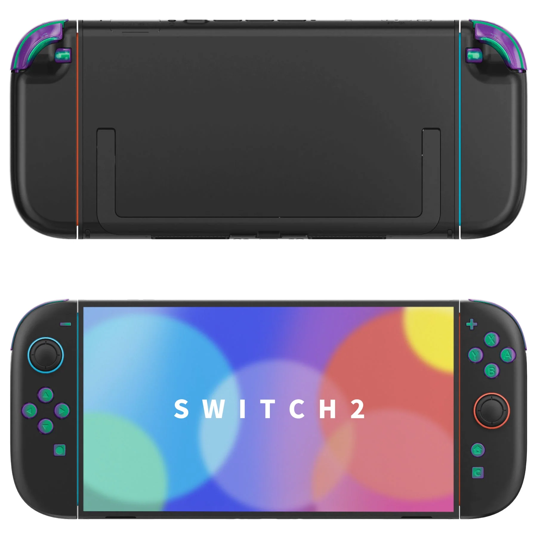 eXtremeRate DIY Replacement Full Set Buttons for Nintendo Switch 2 - Chameleon Green Purple - Image 4