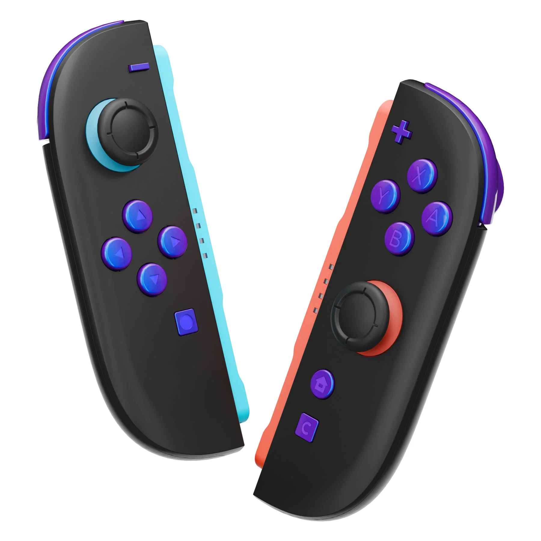 eXtremeRate DIY Replacement Full Set Buttons for Nintendo Switch 2 - Chameleon Purple Blue - Image 4