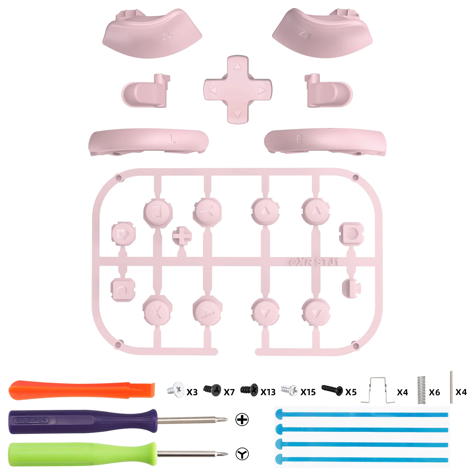 eXtremeRate DIY Replacement Full Set Buttons for Nintendo Switch 2 - Cherry Blossoms Pink - Image 2