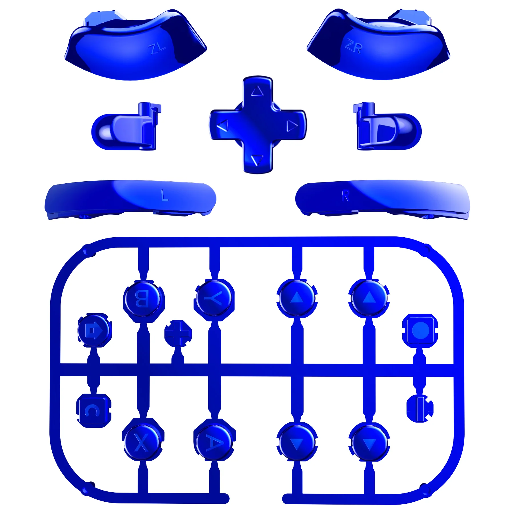eXtremeRate DIY Replacement Full Set Buttons for Nintendo Switch 2 - Chrome Blue - Image 8