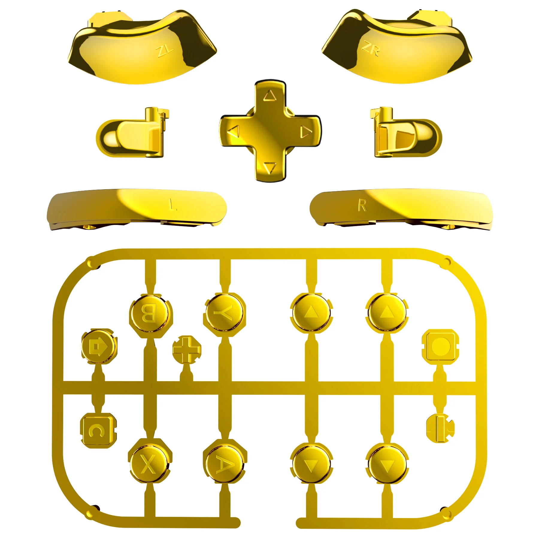 eXtremeRate DIY Replacement Full Set Buttons for Nintendo Switch 2 - Chrome Gold - Image 8