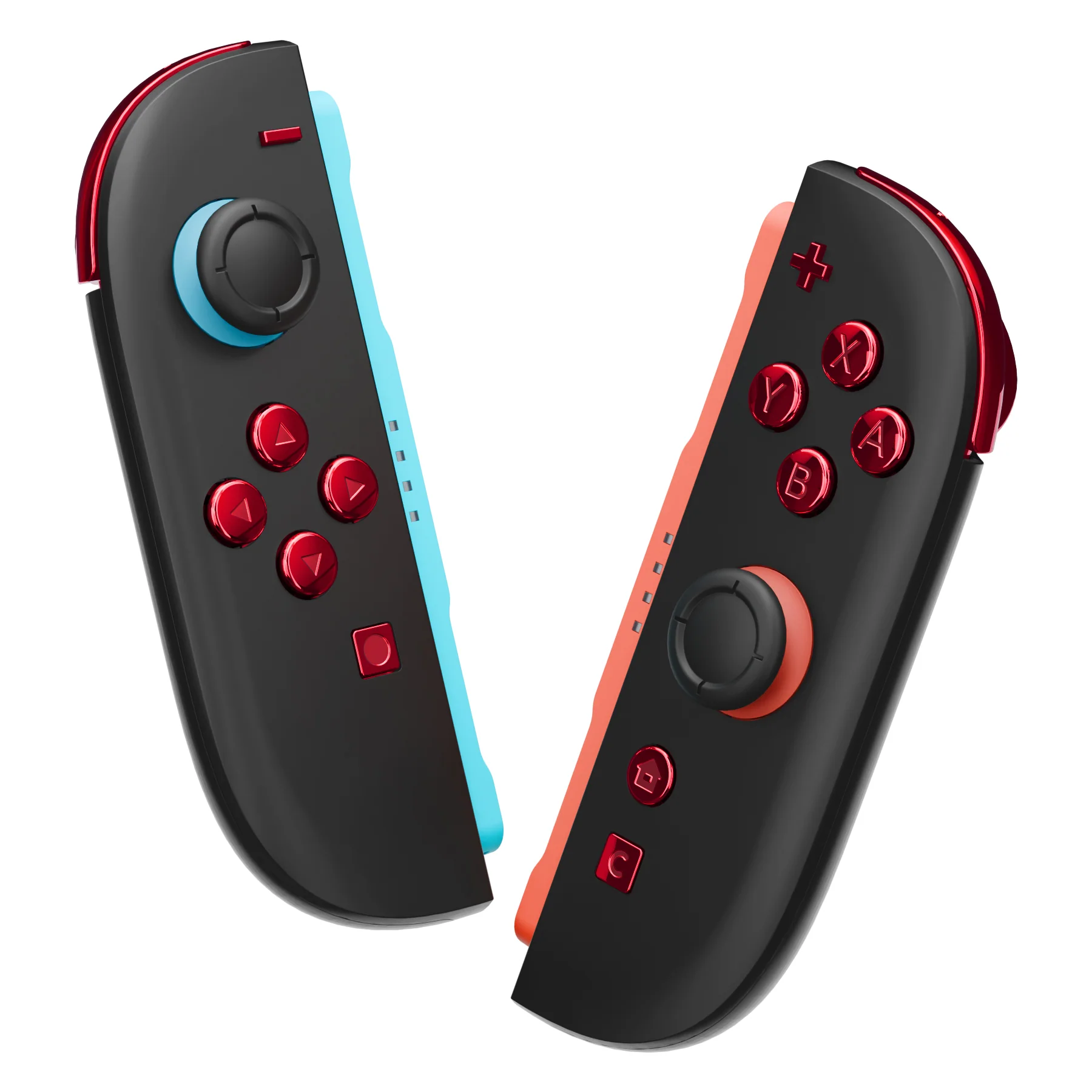 eXtremeRate DIY Replacement Full Set Buttons for Nintendo Switch 2 - Chrome Red - Image 5