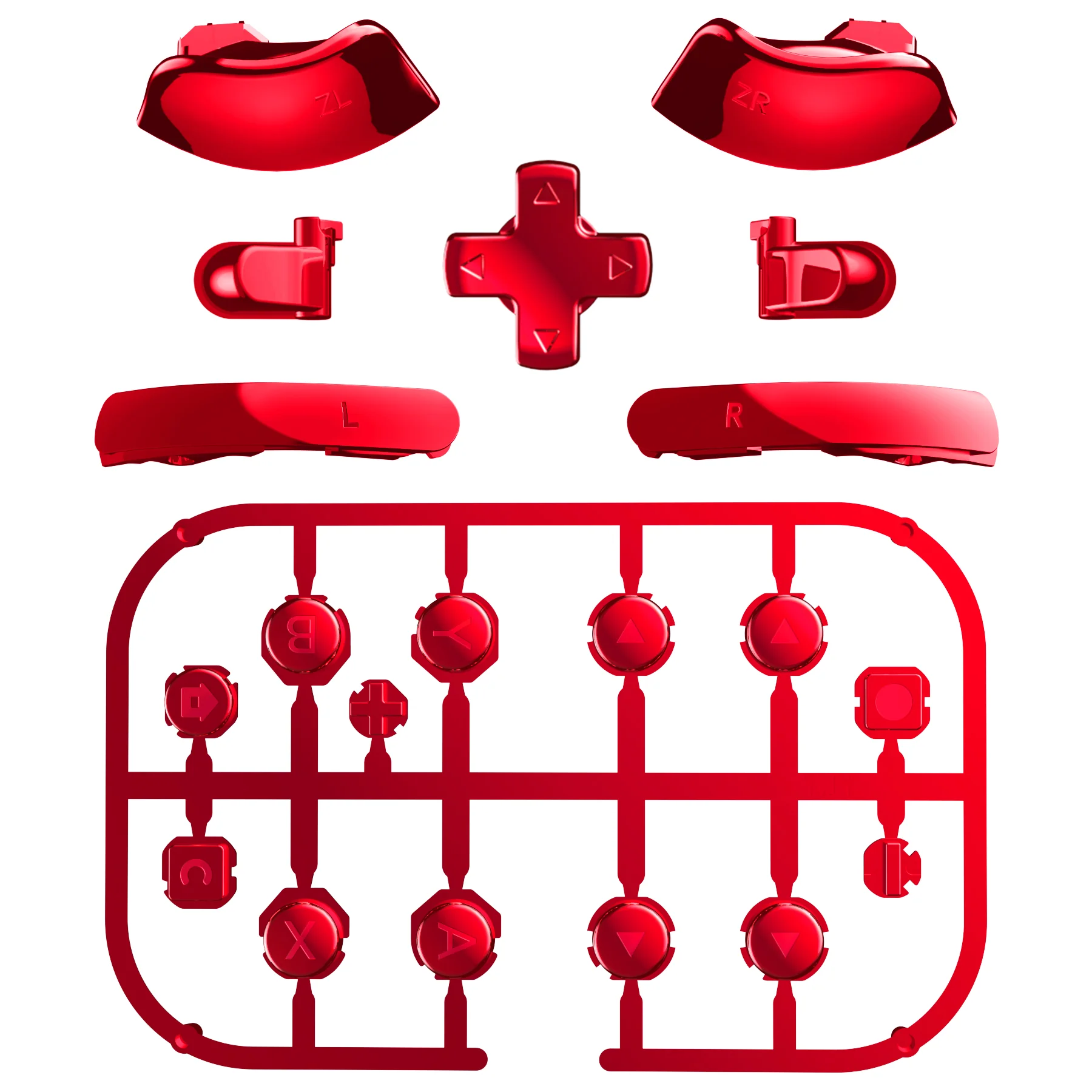 eXtremeRate DIY Replacement Full Set Buttons for Nintendo Switch 2 - Chrome Red - Image 8