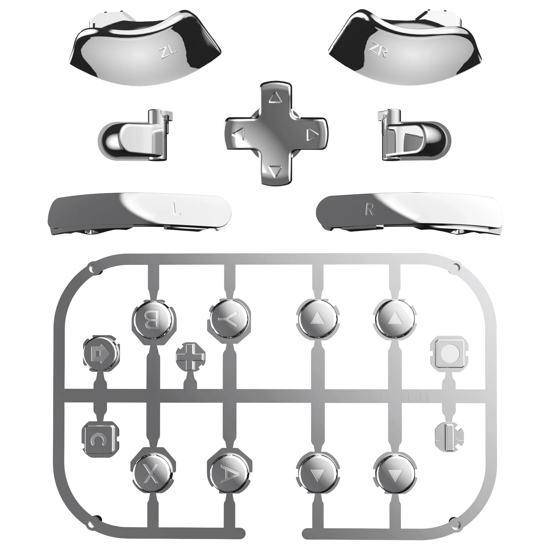 eXtremeRate DIY Replacement Full Set Buttons for Nintendo Switch 2 - Chrome Silver - Image 8