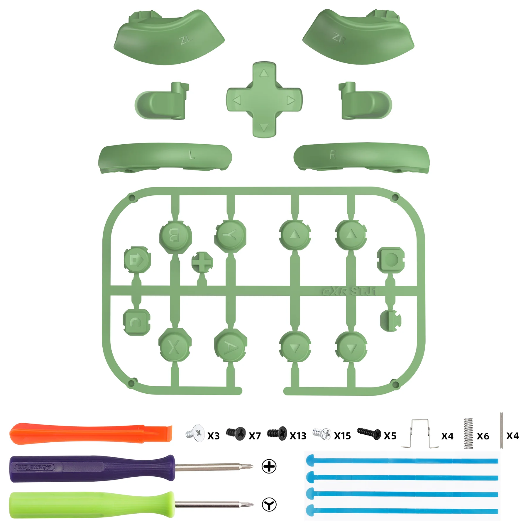 eXtremeRate DIY Replacement Full Set Buttons for Nintendo Switch 2 - Matcha Green - Image 2