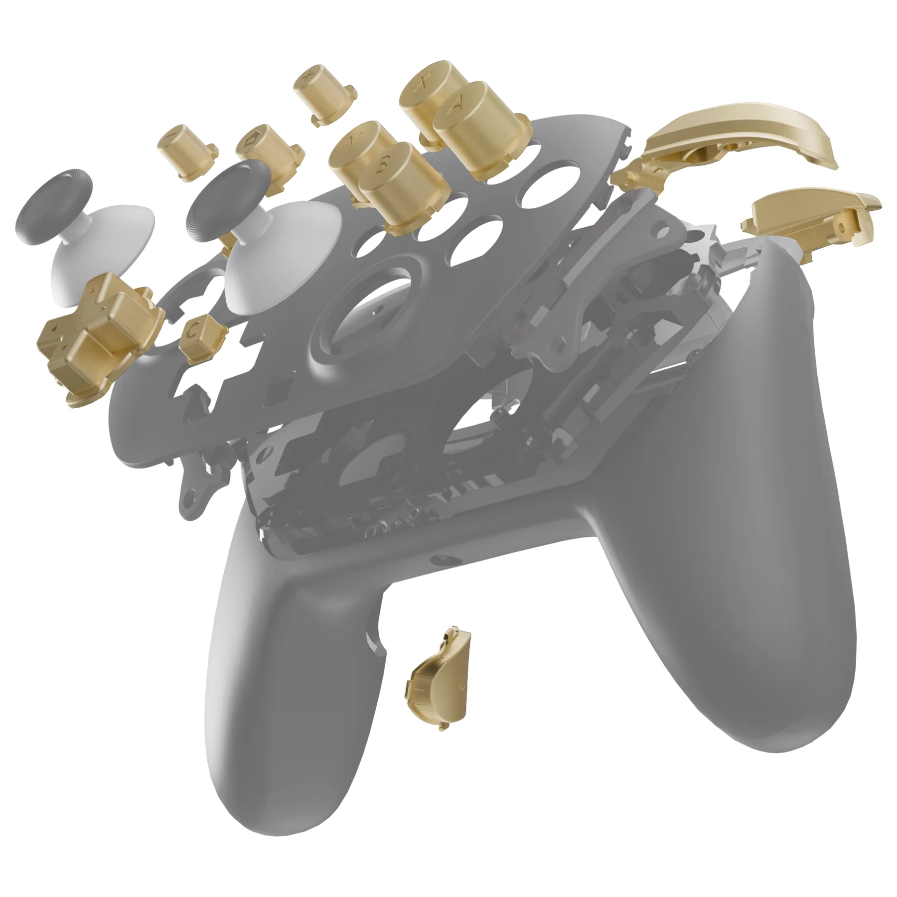 eXtremeRate DIY Replacement Full Set Buttons for Nintendo Switch 2 Pro Controller - Champagne Gold - Image 3
