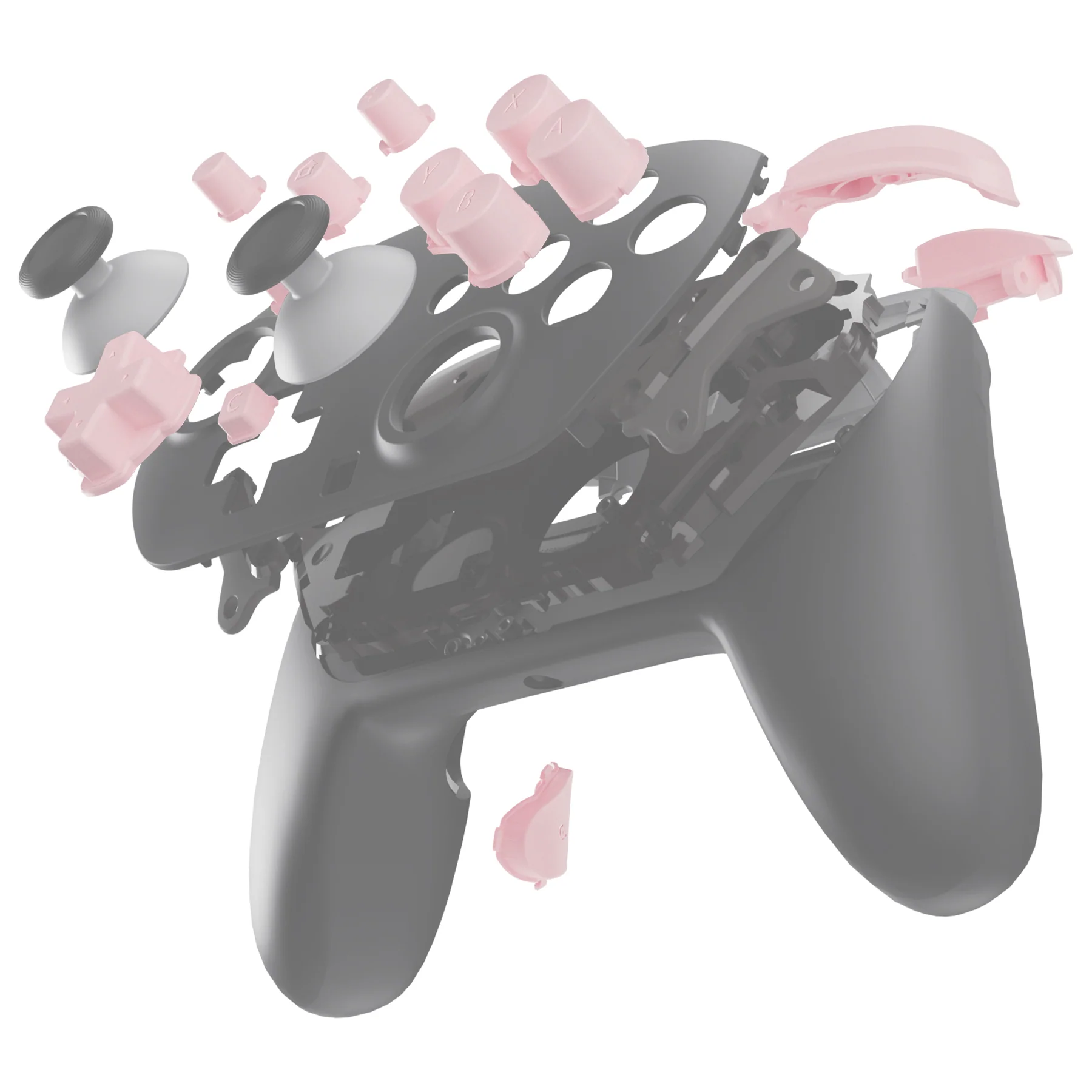 eXtremeRate DIY Replacement Full Set Buttons for Nintendo Switch 2 Pro Controller - Cherry Blossoms Pink - Image 3