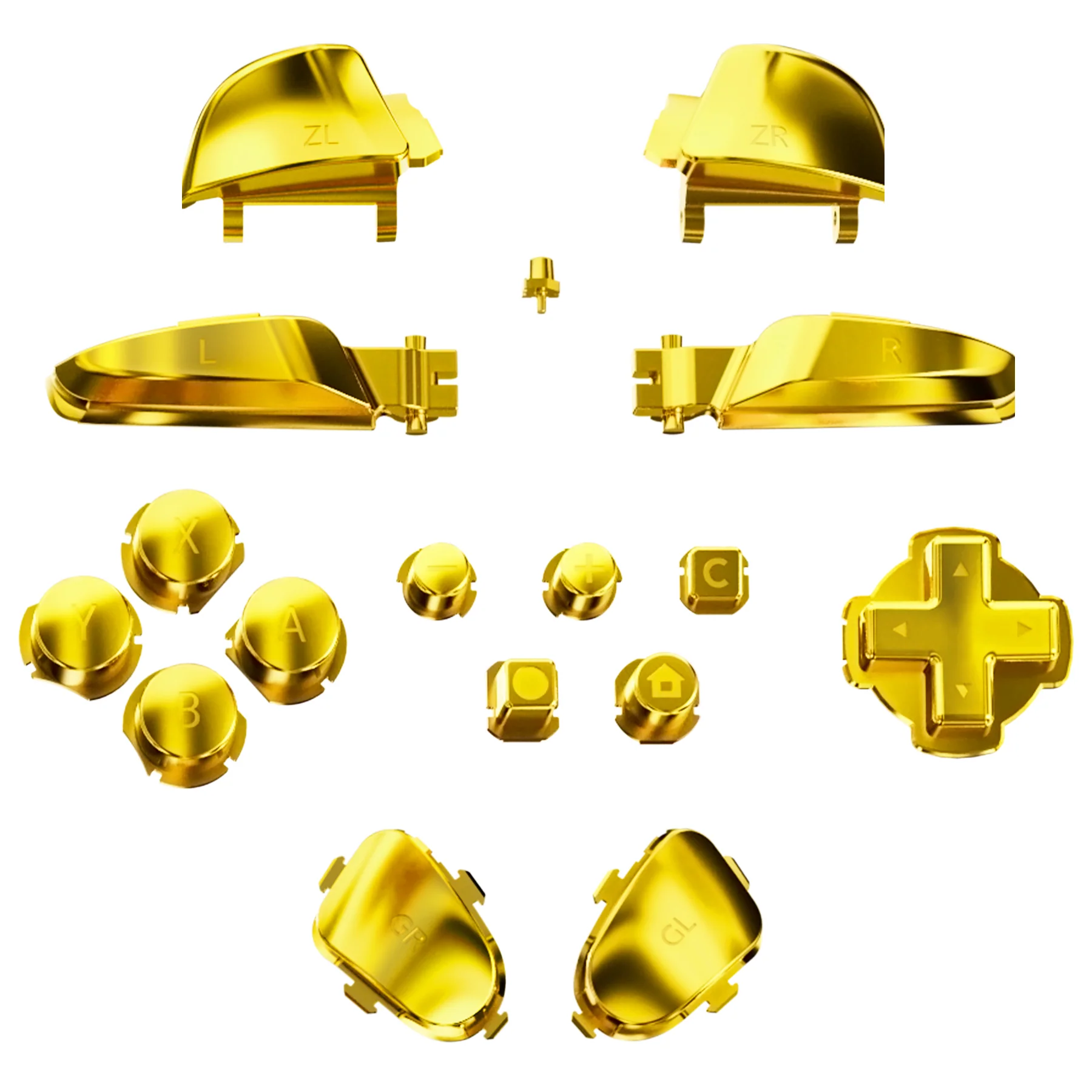eXtremeRate DIY Replacement Full Set Buttons for Nintendo Switch 2 Pro Controller - Chrome Gold - Image 10