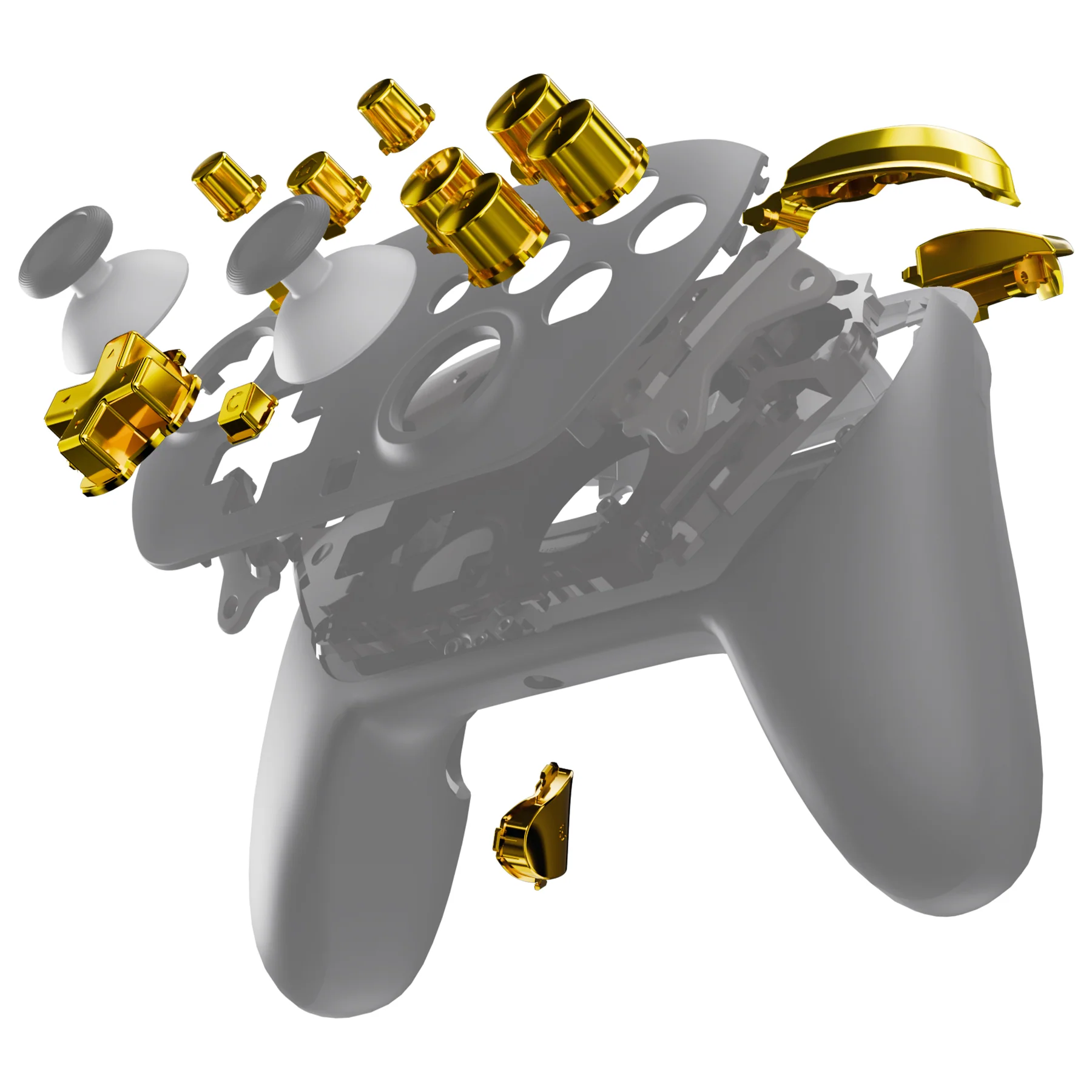eXtremeRate DIY Replacement Full Set Buttons for Nintendo Switch 2 Pro Controller - Chrome Gold - Image 3