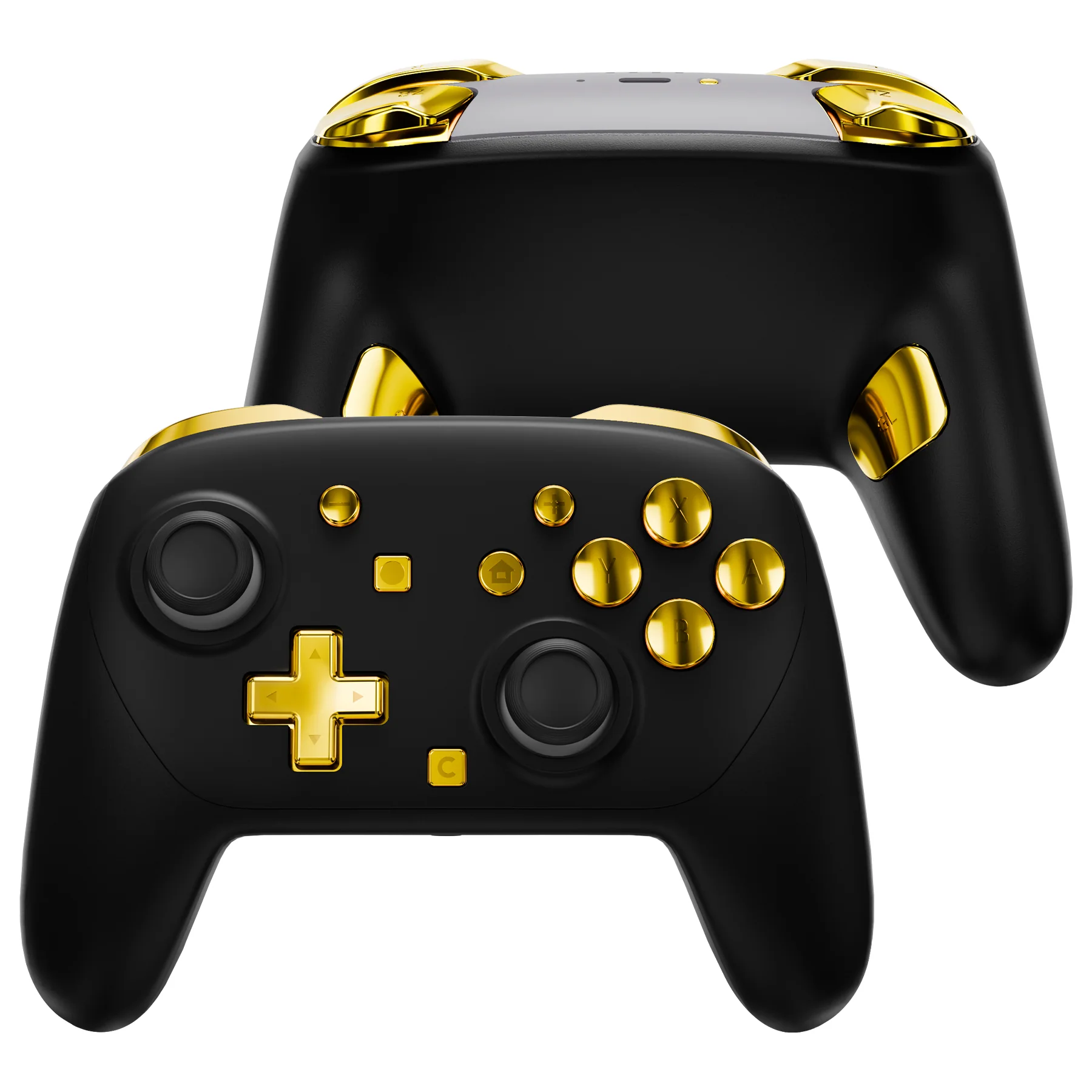 eXtremeRate DIY Replacement Full Set Buttons for Nintendo Switch 2 Pro Controller - Chrome Gold - Image 4