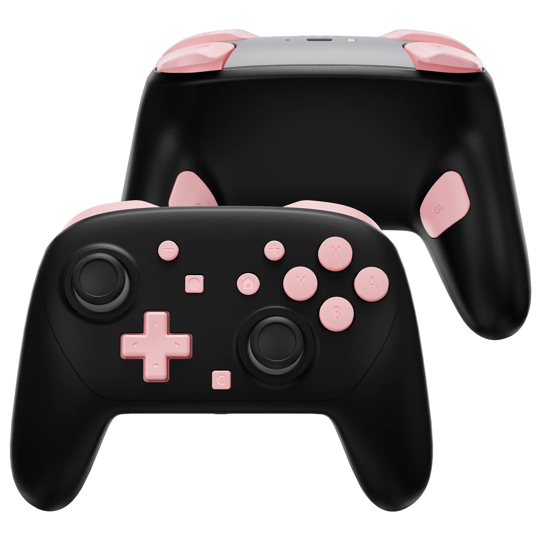 eXtremeRate DIY Replacement Full Set Buttons for Nintendo Switch 2 Pro Controller - Puffy Pink - Image 4