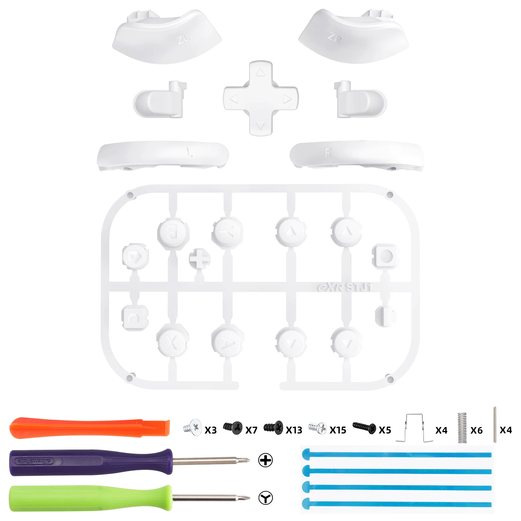 eXtremeRate DIY Replacement Full Set Buttons for Nintendo Switch 2 - White - Image 2