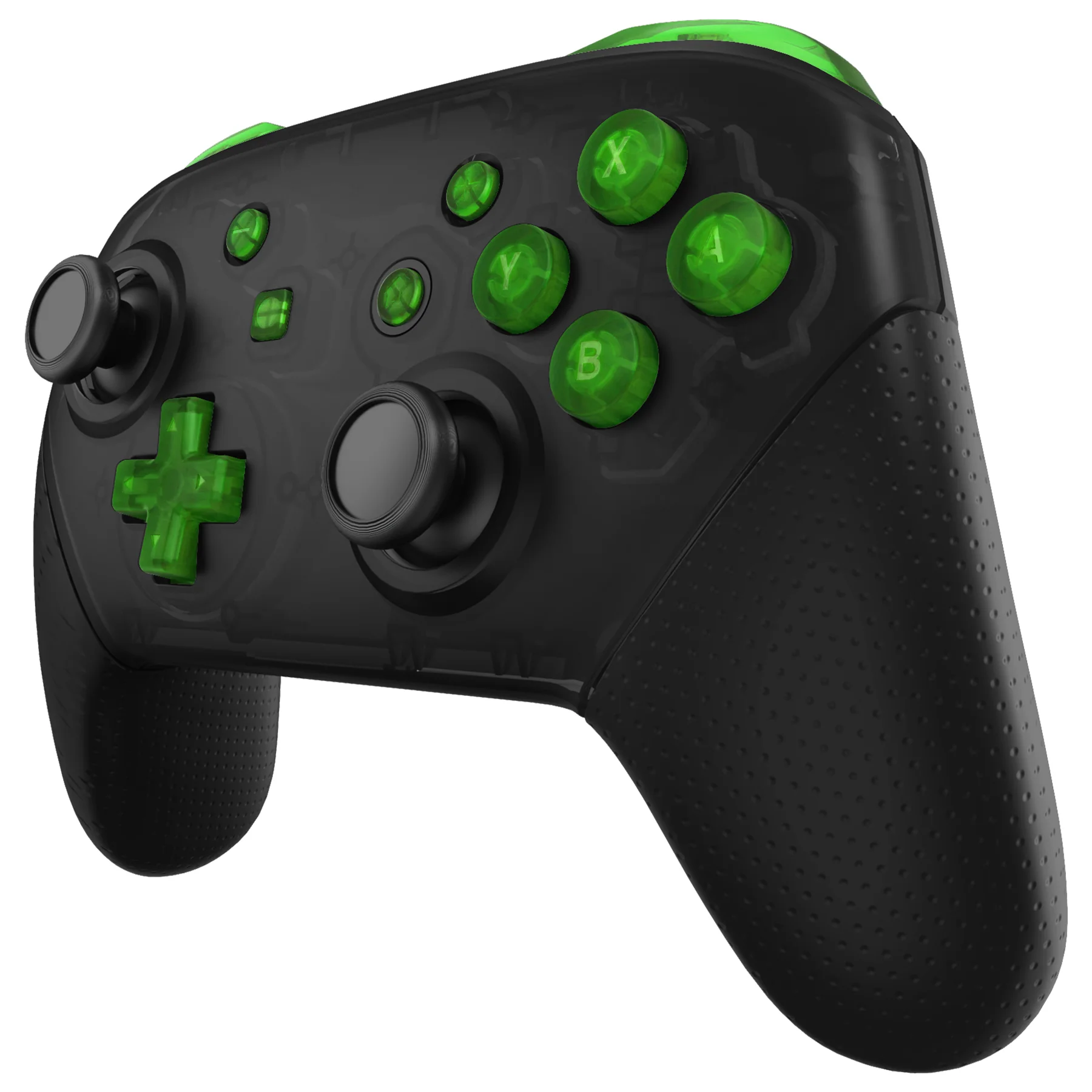 eXtremeRate DIY Replacement Full Set Buttons for Nintendo Switch Pro Controller - Clear Green - Image 4