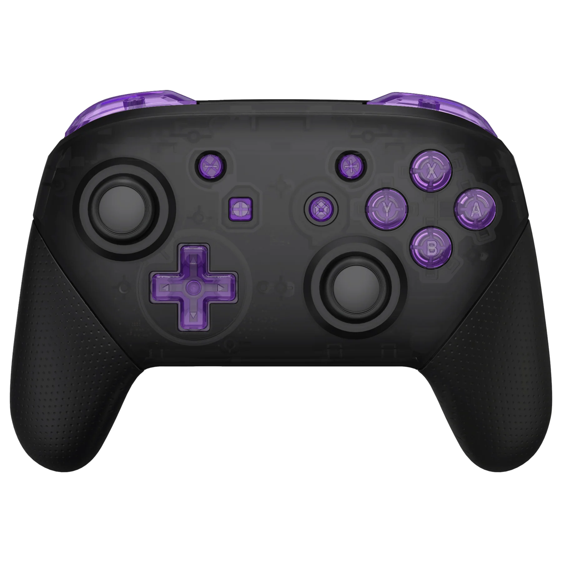 eXtremeRate DIY Replacement Full Set Buttons for Nintendo Switch Pro Controller - Crystal Clear Atomic Purple - Image 3