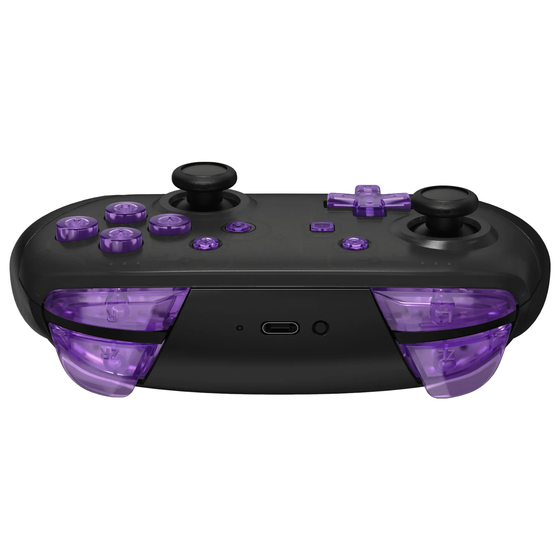 eXtremeRate DIY Replacement Full Set Buttons for Nintendo Switch Pro Controller - Crystal Clear Atomic Purple - Image 8