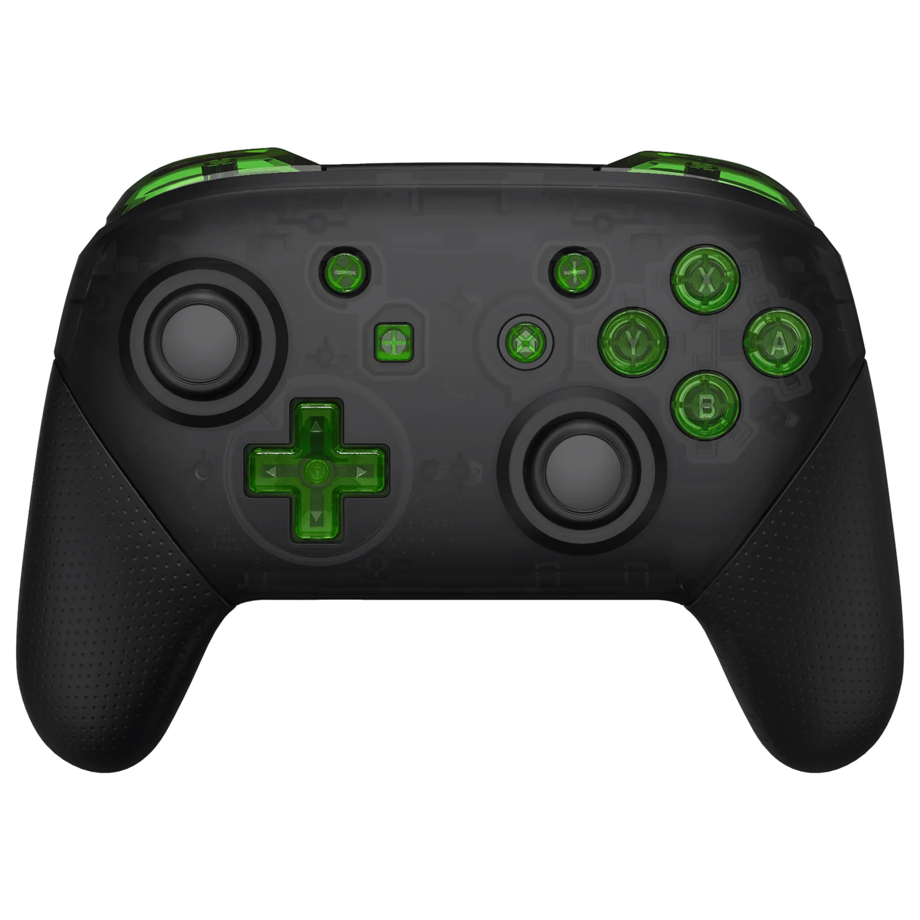 eXtremeRate DIY Replacement Full Set Buttons for Nintendo Switch Pro Controller - Crystal Clear Green - Image 3