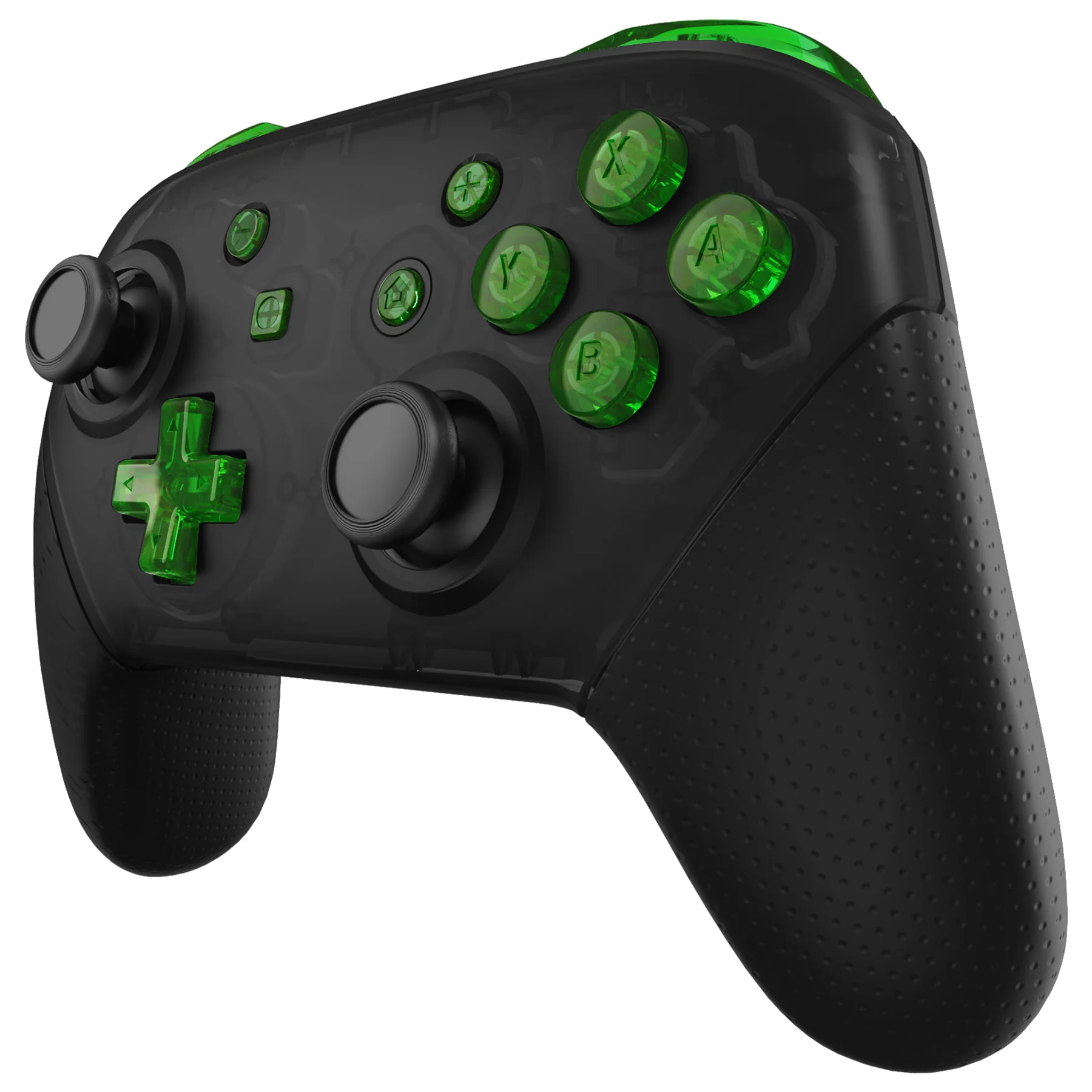 eXtremeRate DIY Replacement Full Set Buttons for Nintendo Switch Pro Controller - Crystal Clear Green - Image 4