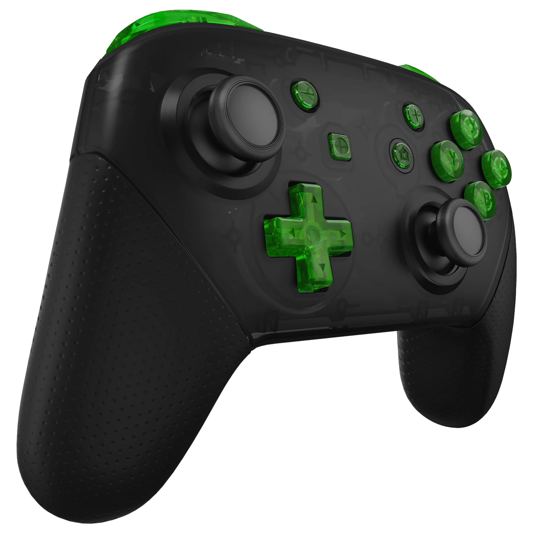 eXtremeRate DIY Replacement Full Set Buttons for Nintendo Switch Pro Controller - Crystal Clear Green - Image 5
