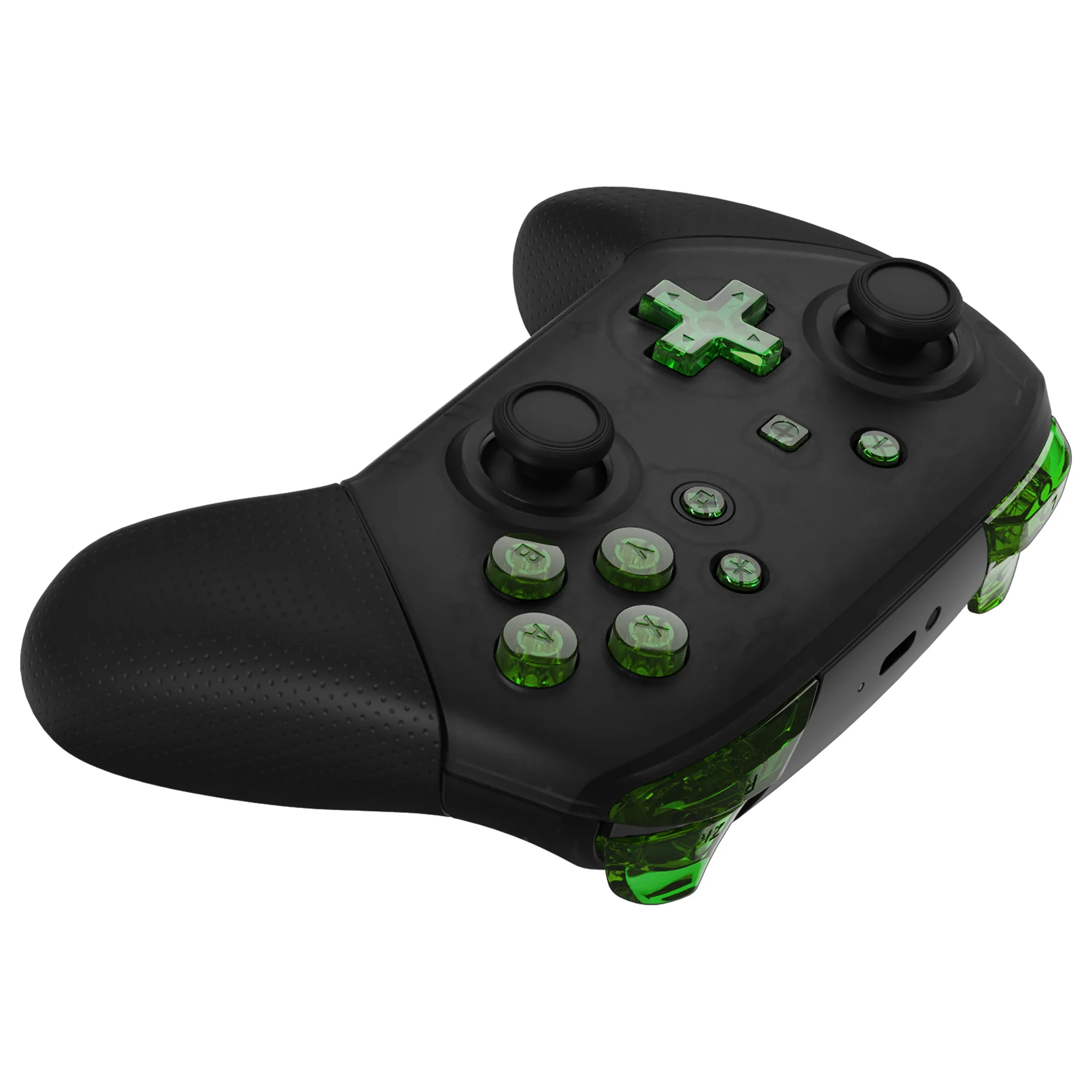 eXtremeRate DIY Replacement Full Set Buttons for Nintendo Switch Pro Controller - Crystal Clear Green - Image 7