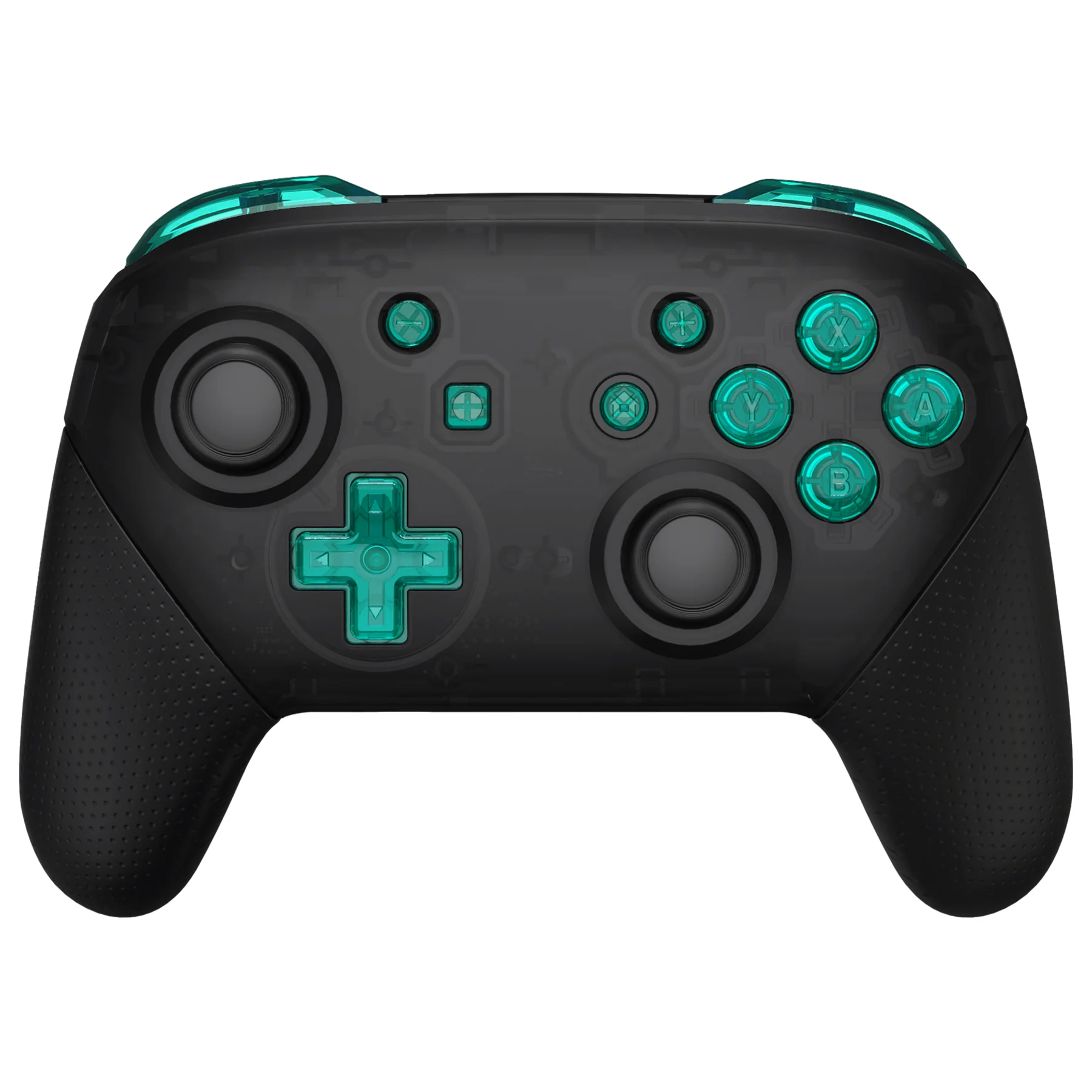 eXtremeRate DIY Replacement Full Set Buttons for Nintendo Switch Pro Controller - Crystal Emerald Green - Image 3