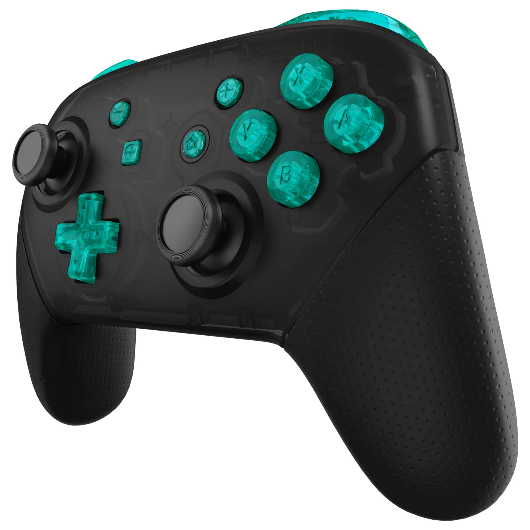 eXtremeRate DIY Replacement Full Set Buttons for Nintendo Switch Pro Controller - Crystal Emerald Green - Image 4