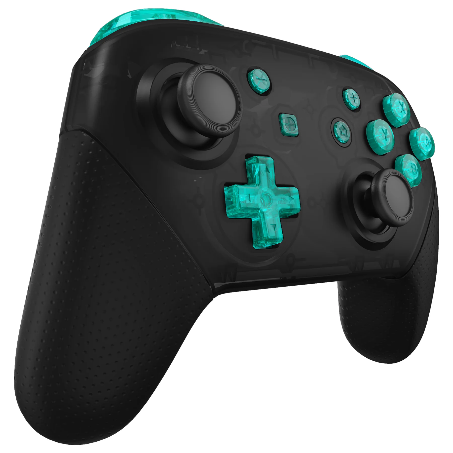 eXtremeRate DIY Replacement Full Set Buttons for Nintendo Switch Pro Controller - Crystal Emerald Green - Image 5