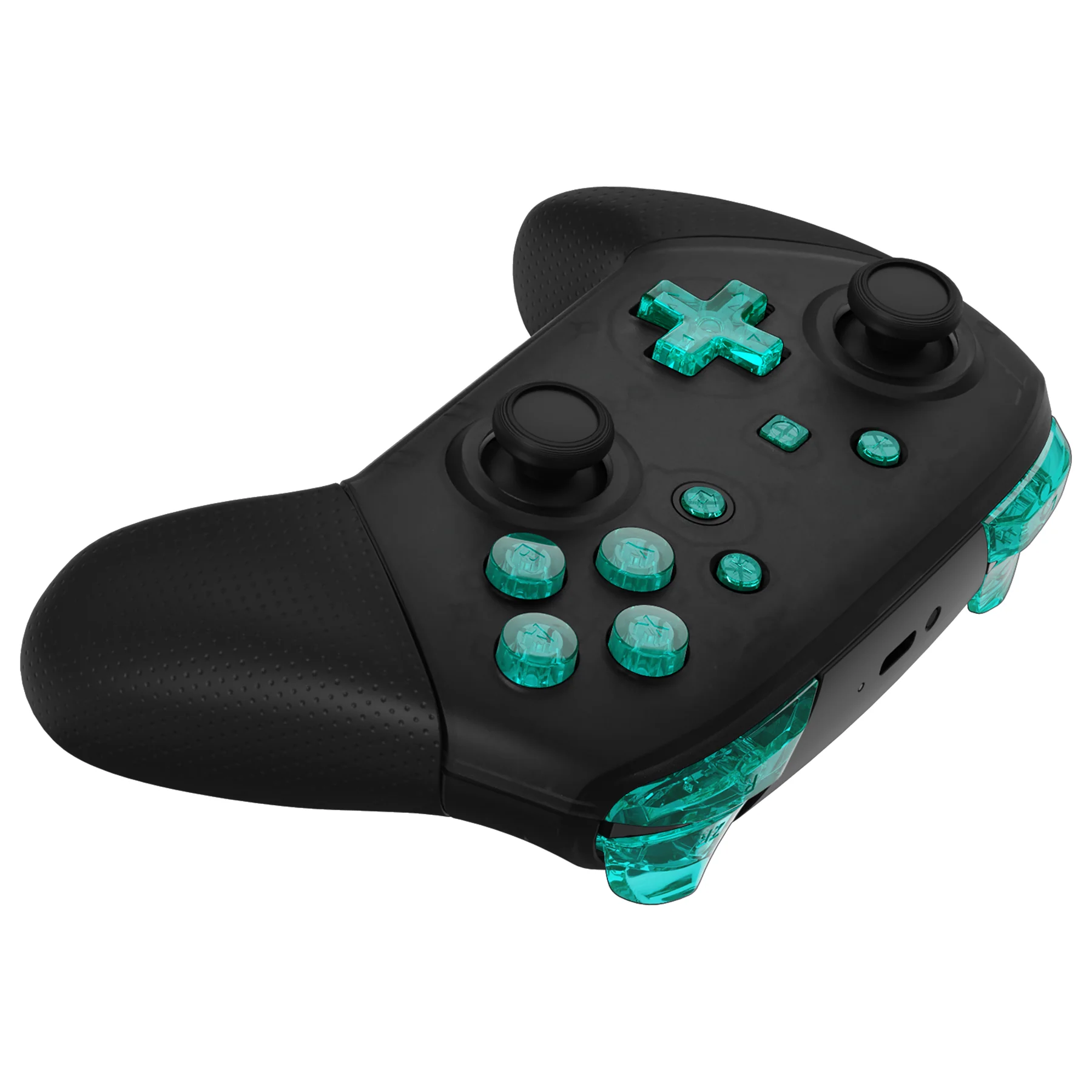 eXtremeRate DIY Replacement Full Set Buttons for Nintendo Switch Pro Controller - Crystal Emerald Green - Image 7