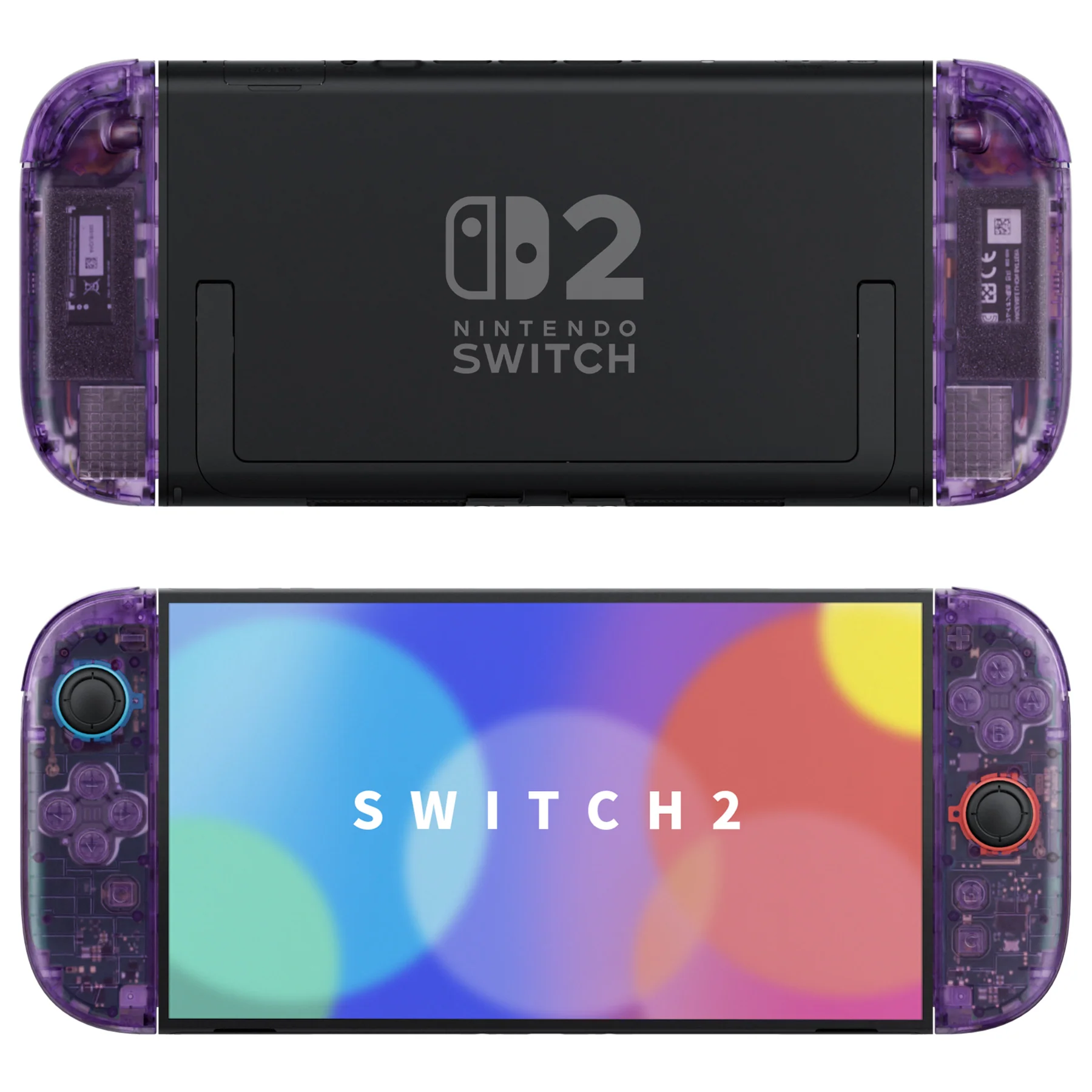 eXtremeRate DIY Replacement Full Set Shell Case with Buttons for Joycon 2 of Nintendo Switch 2 - Deluxe Version - Clear Atomic Purple - Image 4