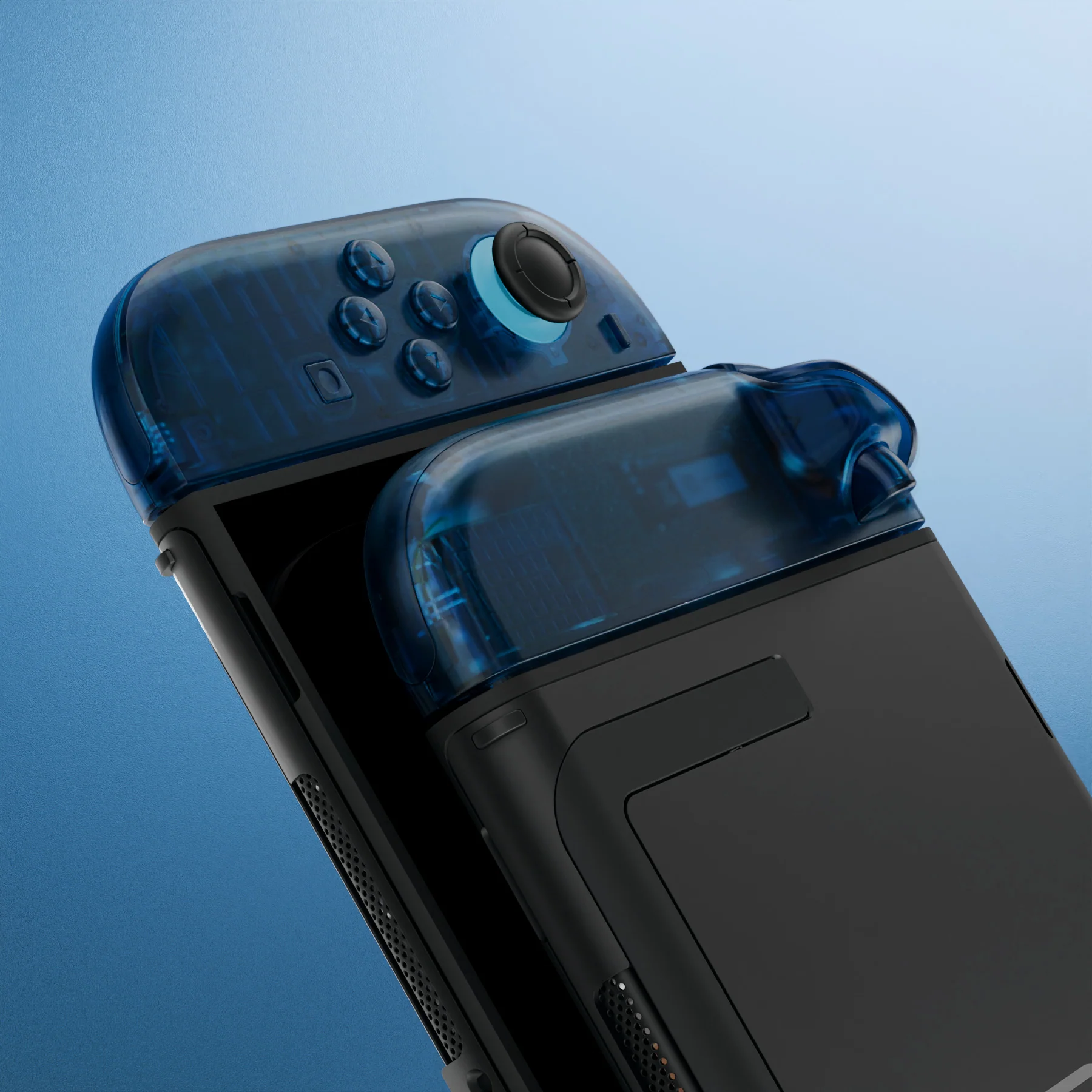 eXtremeRate DIY Replacement Full Set Shell Case with Buttons for Joycon 2 of Nintendo Switch 2 - Deluxe Version - Clear Blue - Image 10