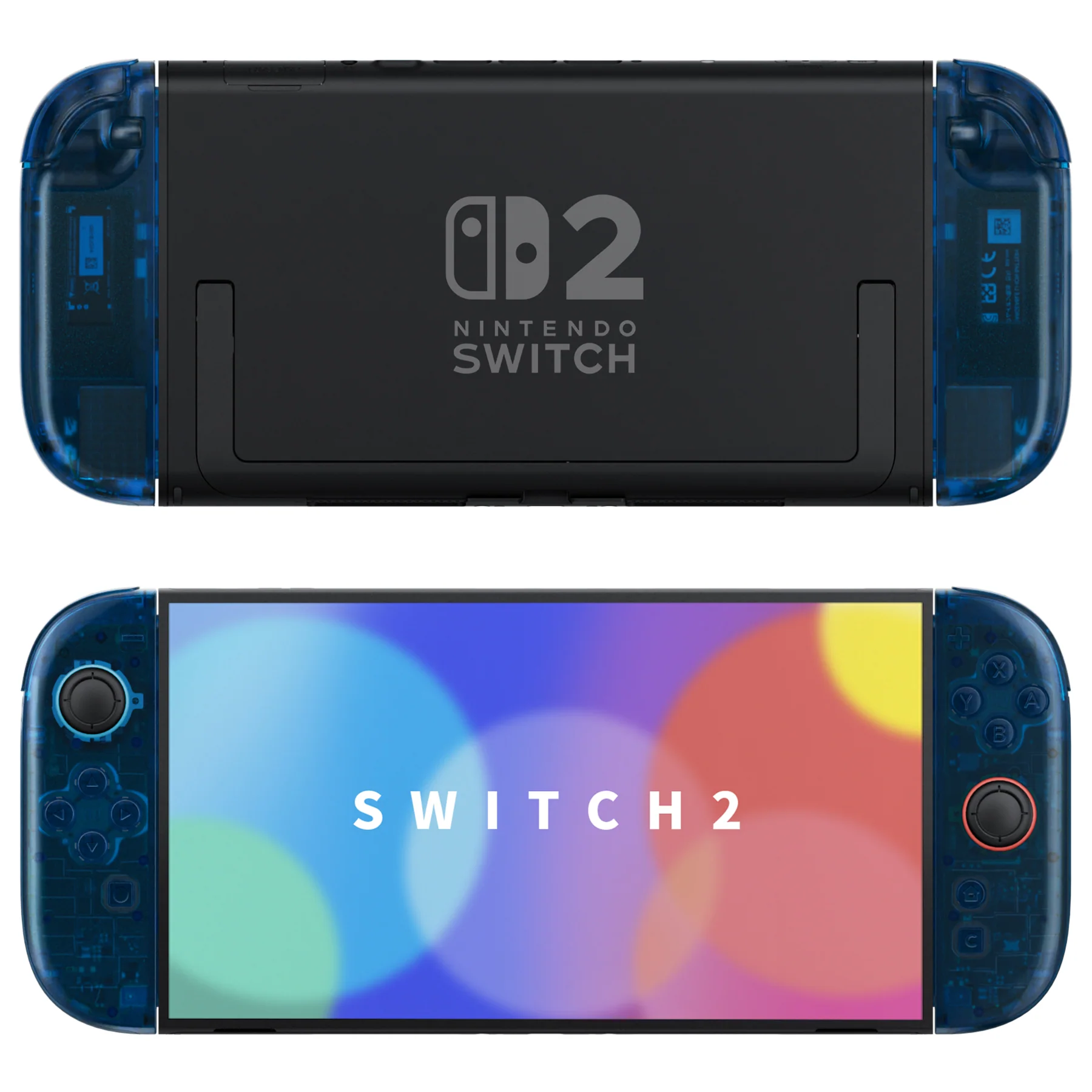 eXtremeRate DIY Replacement Full Set Shell Case with Buttons for Joycon 2 of Nintendo Switch 2 - Deluxe Version - Clear Blue - Image 4
