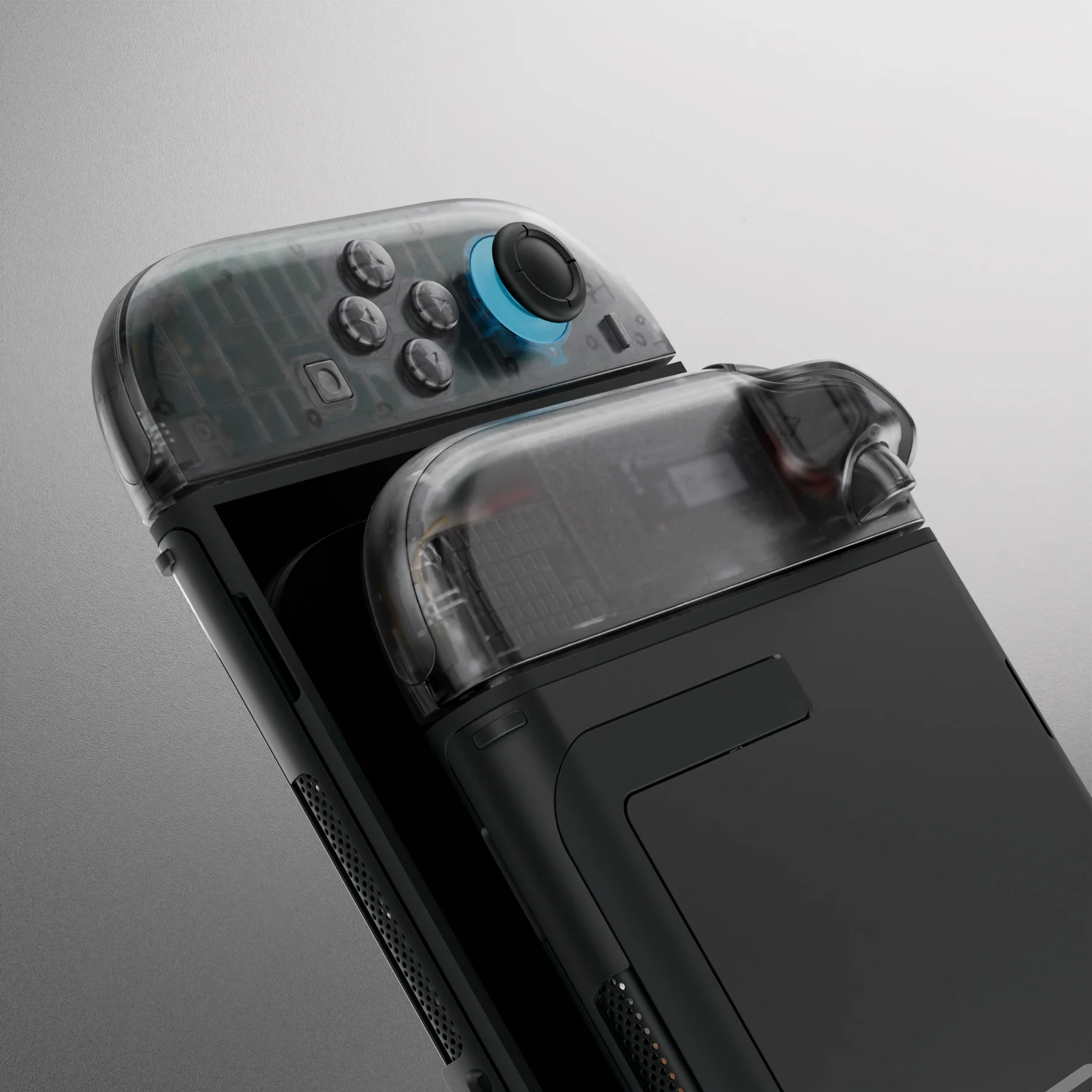 eXtremeRate DIY Replacement Full Set Shell Case with Buttons for Joycon 2 of Nintendo Switch 2 - Deluxe Version - Clear Slate Black - Image 10