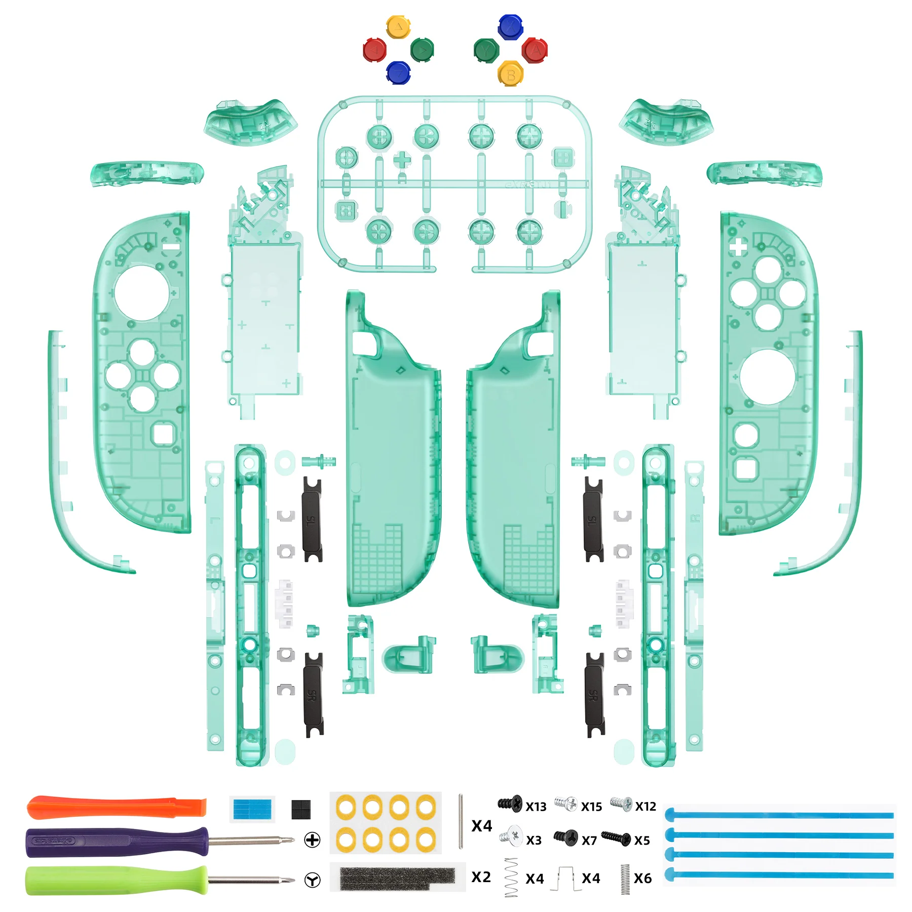 eXtremeRate DIY Replacement Full Set Shell Case with Buttons for Joycon 2 of Nintendo Switch 2 - Deluxe Version - Emerald Green - Image 2