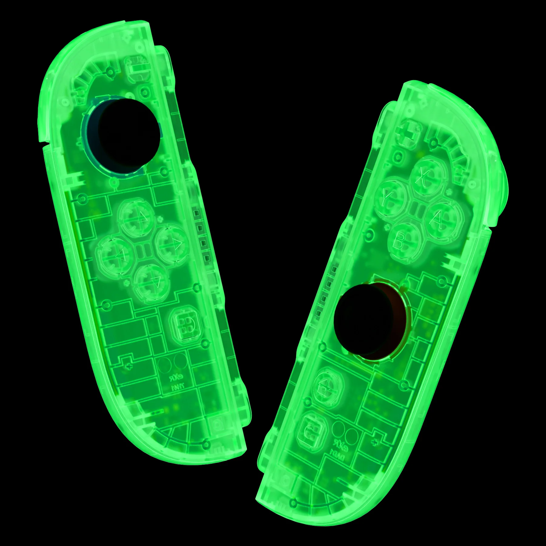 eXtremeRate DIY Replacement Full Set Shell Case with Buttons for Joycon 2 of Nintendo Switch 2 - Deluxe Version - Glow in Dark - Green - Image 5