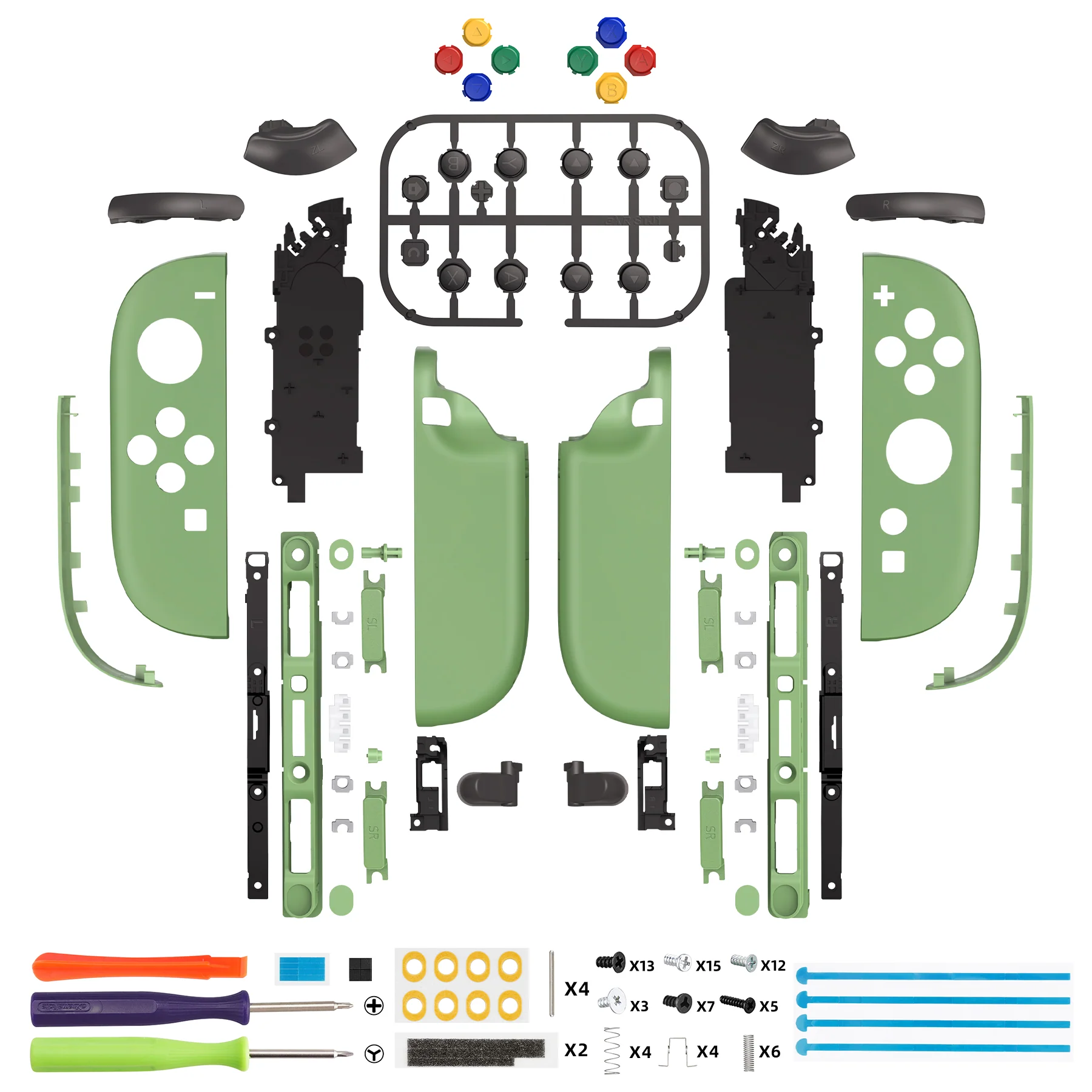 eXtremeRate DIY Replacement Full Set Shell Case with Buttons for Joycon 2 of Nintendo Switch 2 - Deluxe Version - Matcha Green - Image 2