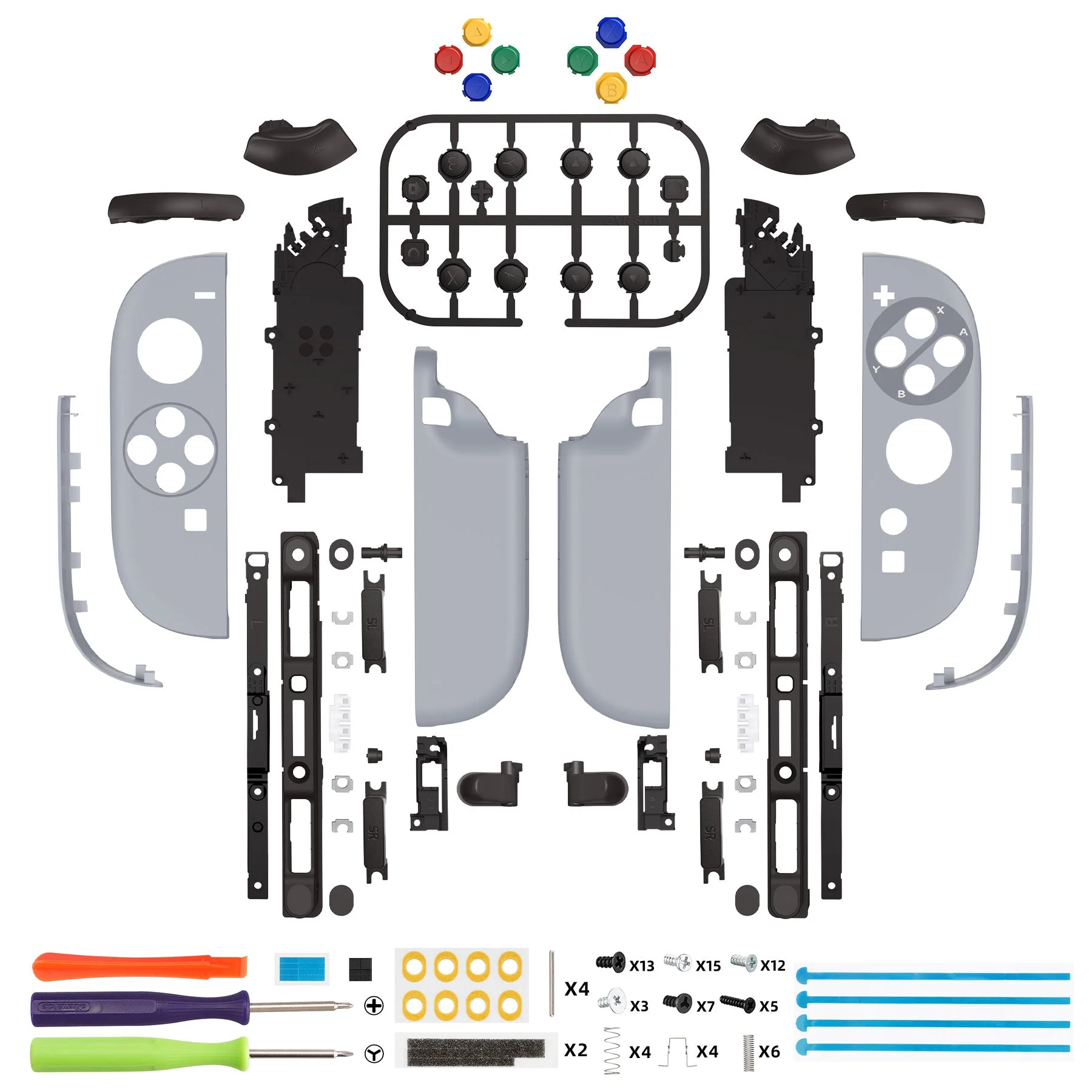 eXtremeRate DIY Replacement Full Set Shell Case with Buttons for Joycon 2 of Nintendo Switch 2 - Deluxe Version - SFC SNES Classic EU Style - Image 2