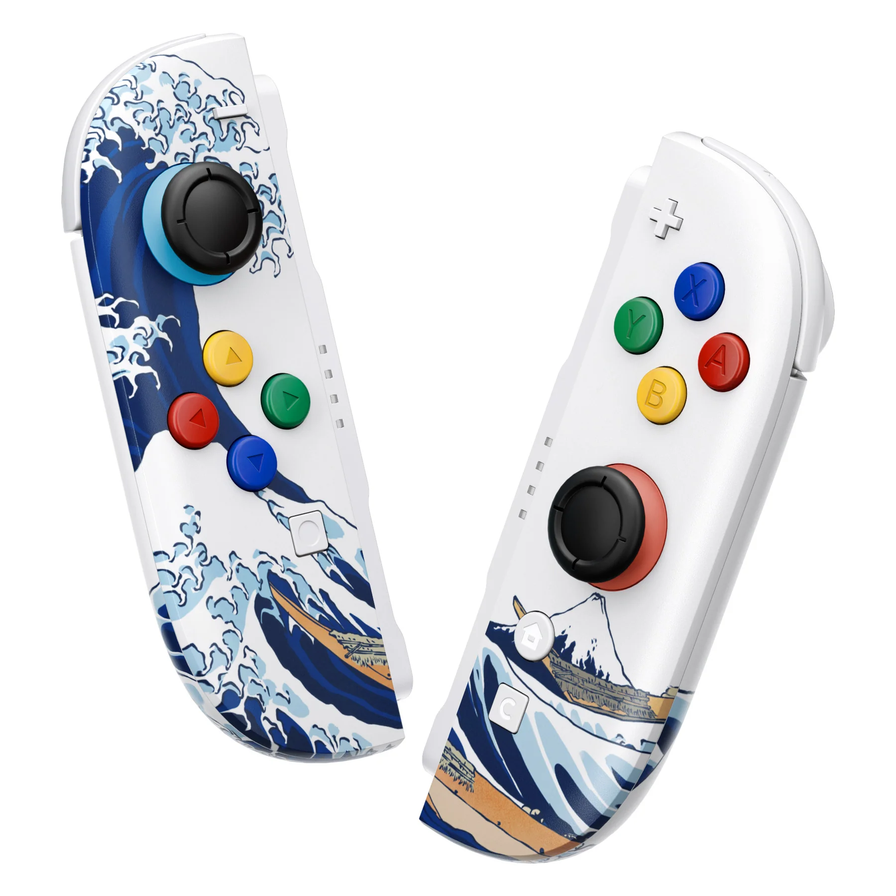 eXtremeRate DIY Replacement Full Set Shell Case with Buttons for Joycon 2 of Nintendo Switch 2 - Deluxe Version - The Great Wave - Image 4