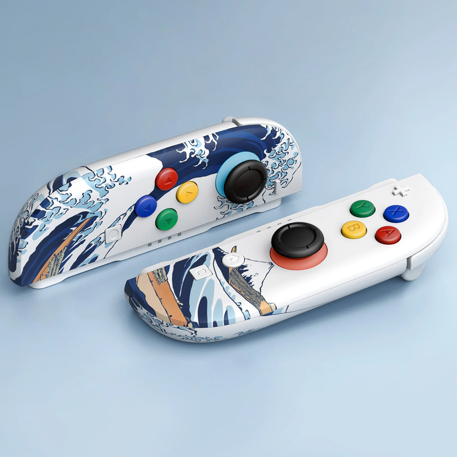 eXtremeRate DIY Replacement Full Set Shell Case with Buttons for Joycon 2 of Nintendo Switch 2 - Deluxe Version - The Great Wave - Image 8