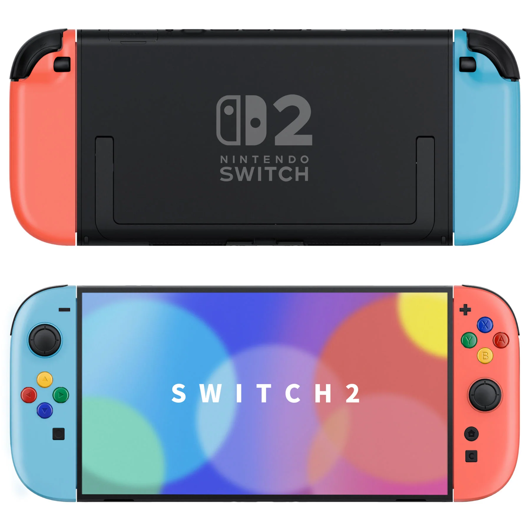 eXtremeRate DIY Replacement Full Set Shell Case with Buttons for Joycon 2 of Nintendo Switch 2 - Essence Version - Blue & Orange - Image 3