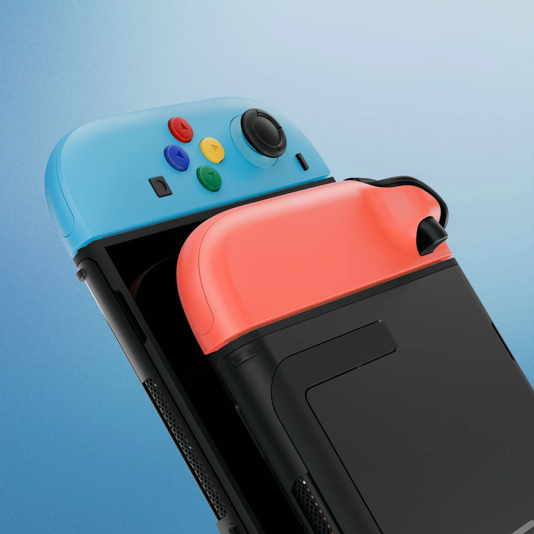 eXtremeRate DIY Replacement Full Set Shell Case with Buttons for Joycon 2 of Nintendo Switch 2 - Essence Version - Blue & Orange - Image 9