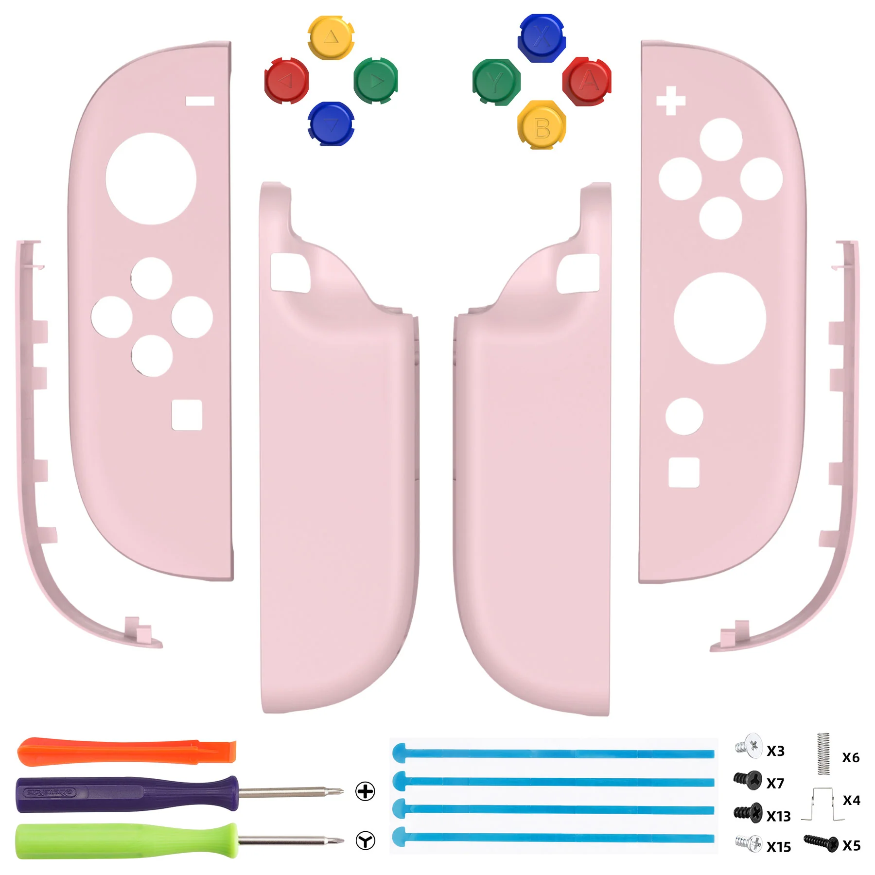 eXtremeRate DIY Replacement Full Set Shell Case with Buttons for Joycon 2 of Nintendo Switch 2 - Essence Version - Cherry Blossoms Pink - Image 2