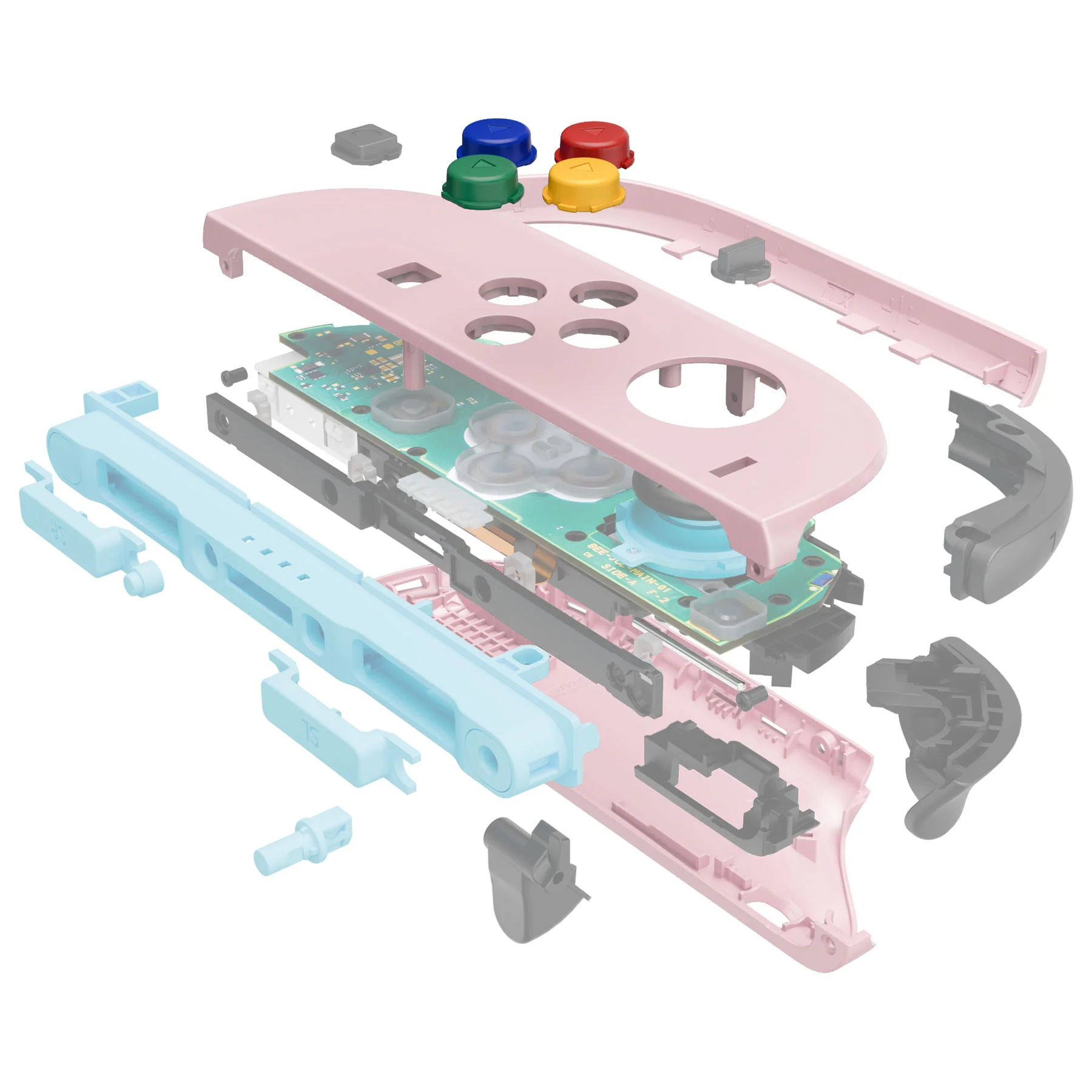 eXtremeRate DIY Replacement Full Set Shell Case with Buttons for Joycon 2 of Nintendo Switch 2 - Essence Version - Cherry Blossoms Pink - Image 6