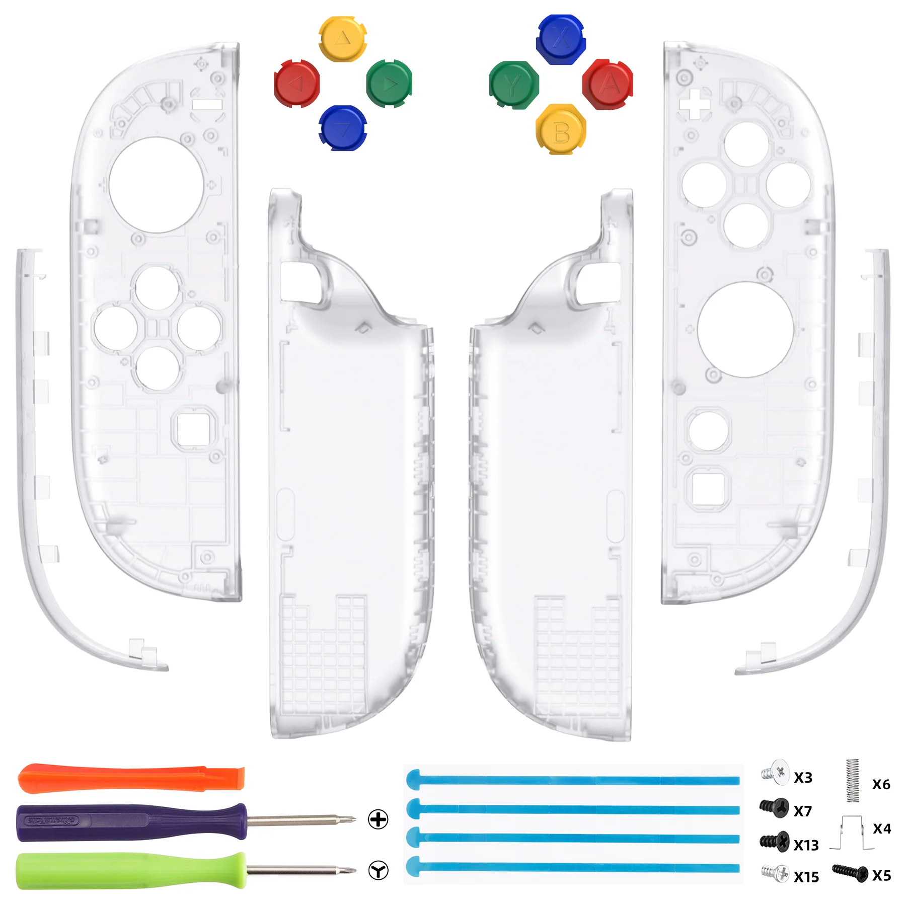 eXtremeRate DIY Replacement Full Set Shell Case with Buttons for Joycon 2 of Nintendo Switch 2 - Essence Version - Clear - Image 2