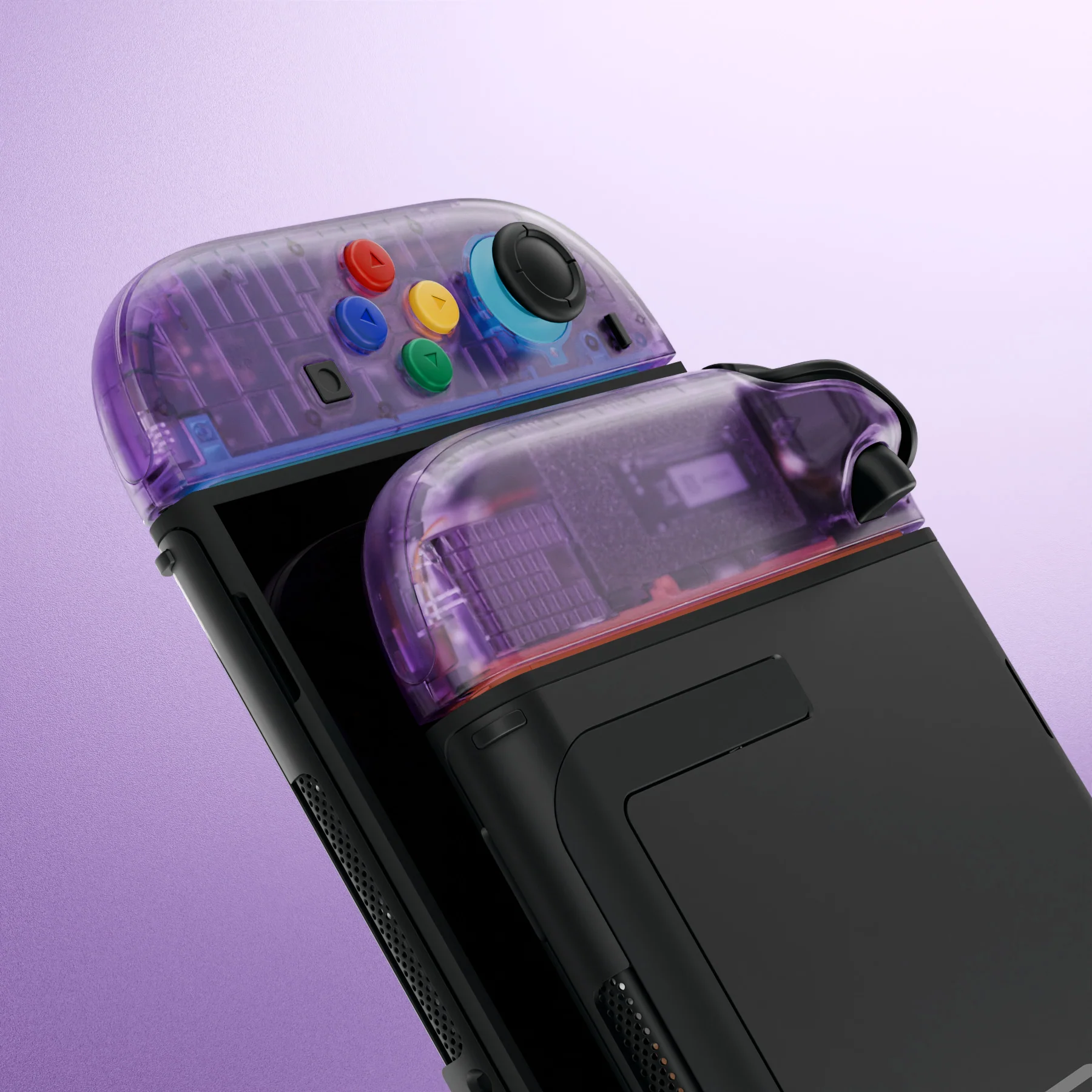 eXtremeRate DIY Replacement Full Set Shell Case with Buttons for Joycon 2 of Nintendo Switch 2 - Essence Version - Clear Atomic Purple - Image 10