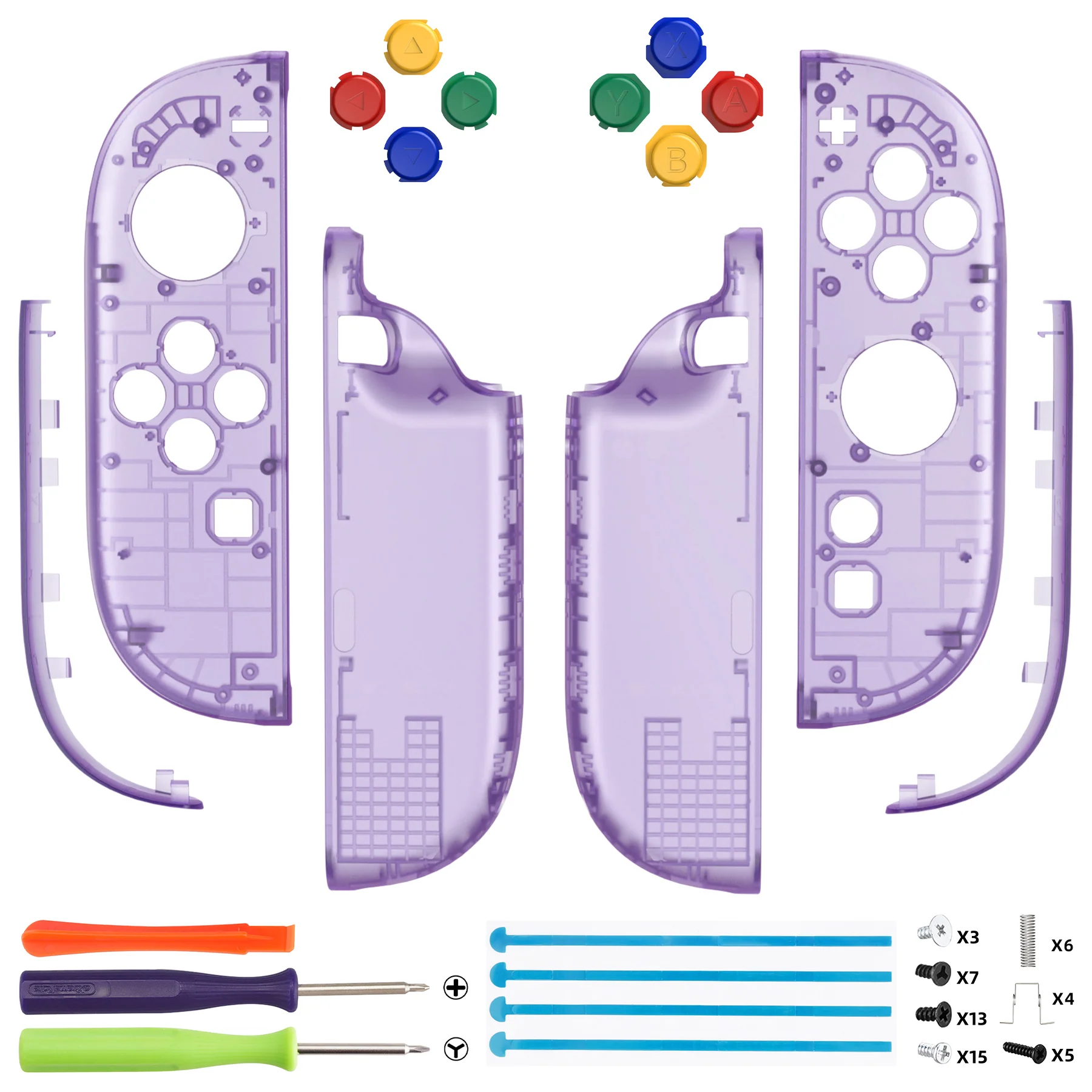 eXtremeRate DIY Replacement Full Set Shell Case with Buttons for Joycon 2 of Nintendo Switch 2 - Essence Version - Clear Atomic Purple - Image 2