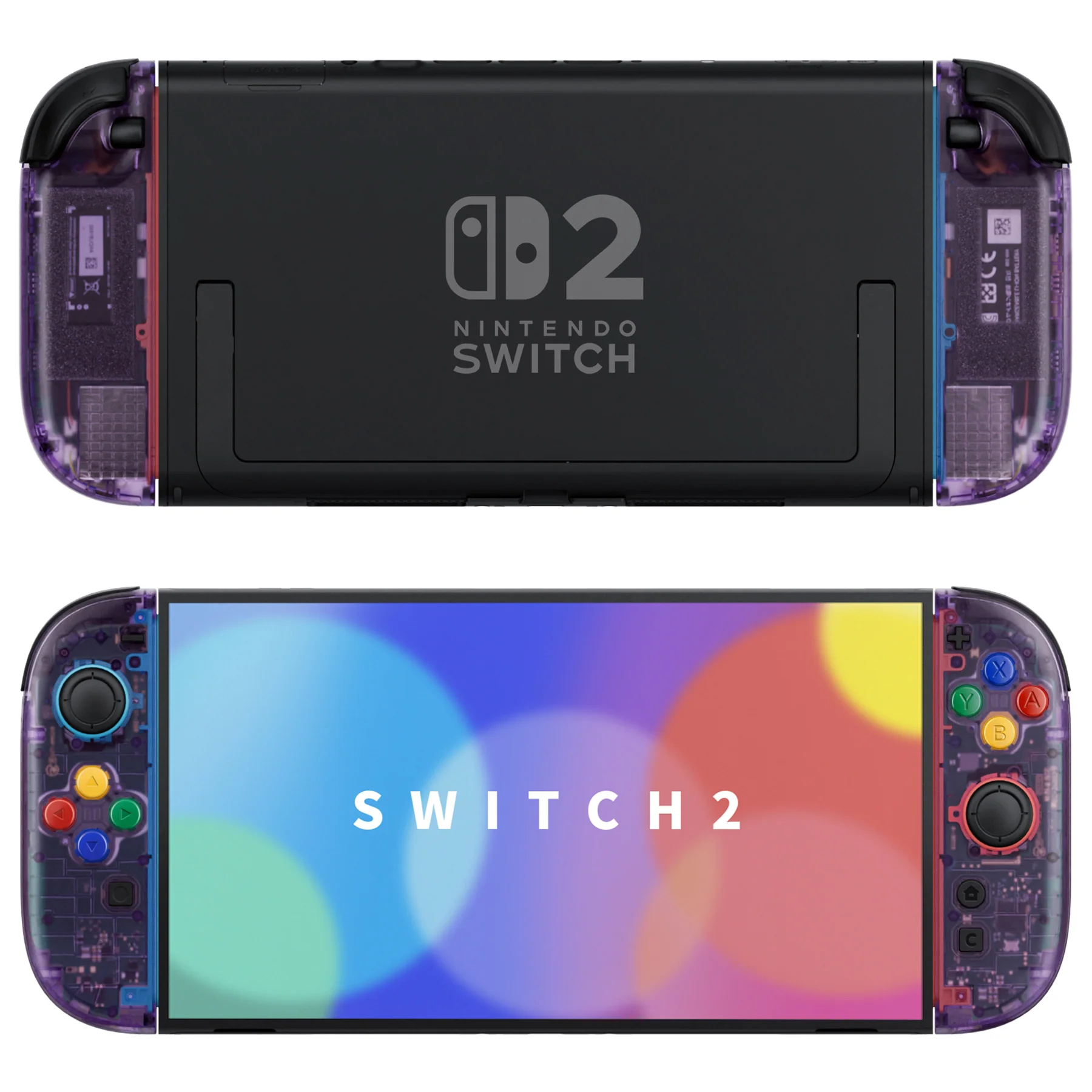 eXtremeRate DIY Replacement Full Set Shell Case with Buttons for Joycon 2 of Nintendo Switch 2 - Essence Version - Clear Atomic Purple - Image 4