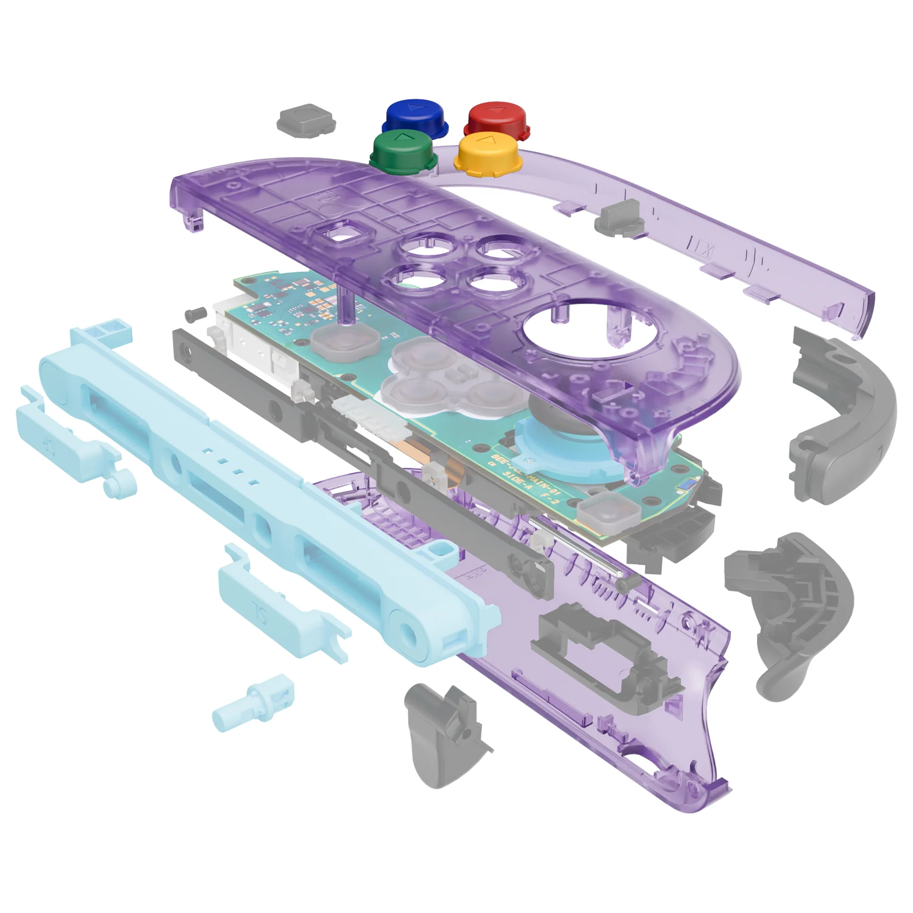 eXtremeRate DIY Replacement Full Set Shell Case with Buttons for Joycon 2 of Nintendo Switch 2 - Essence Version - Clear Atomic Purple - Image 6