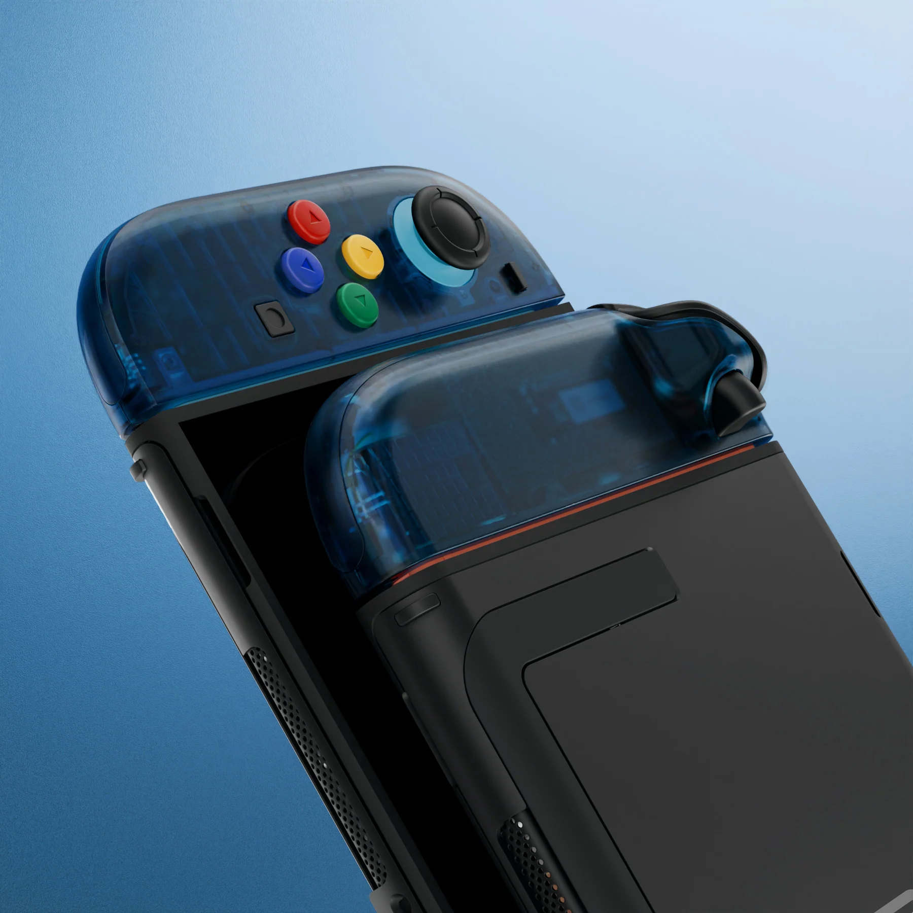eXtremeRate DIY Replacement Full Set Shell Case with Buttons for Joycon 2 of Nintendo Switch 2 - Essence Version - Clear Blue - Image 10